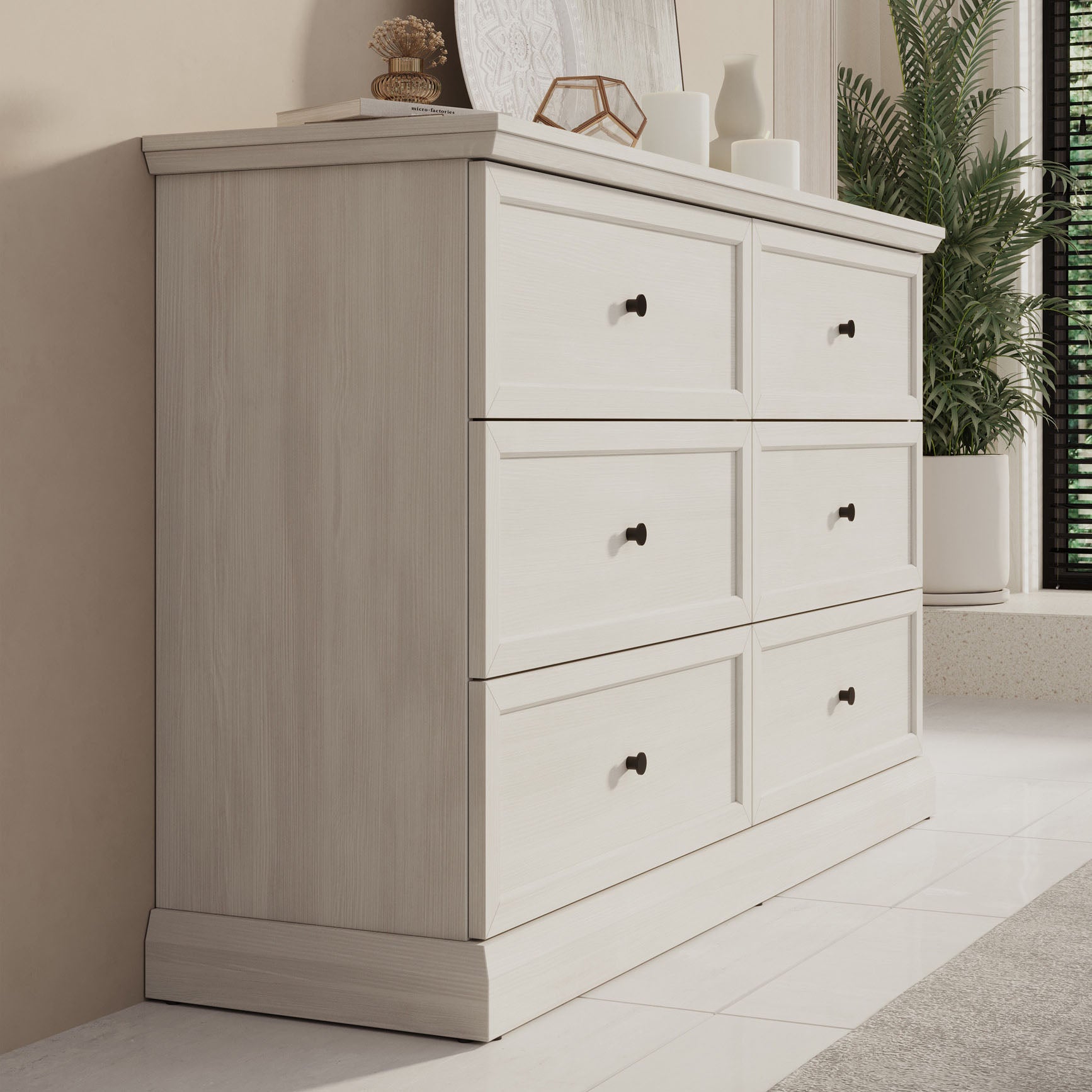 Leroy - Ladekast - Wit eiken - 146x40x86 cm