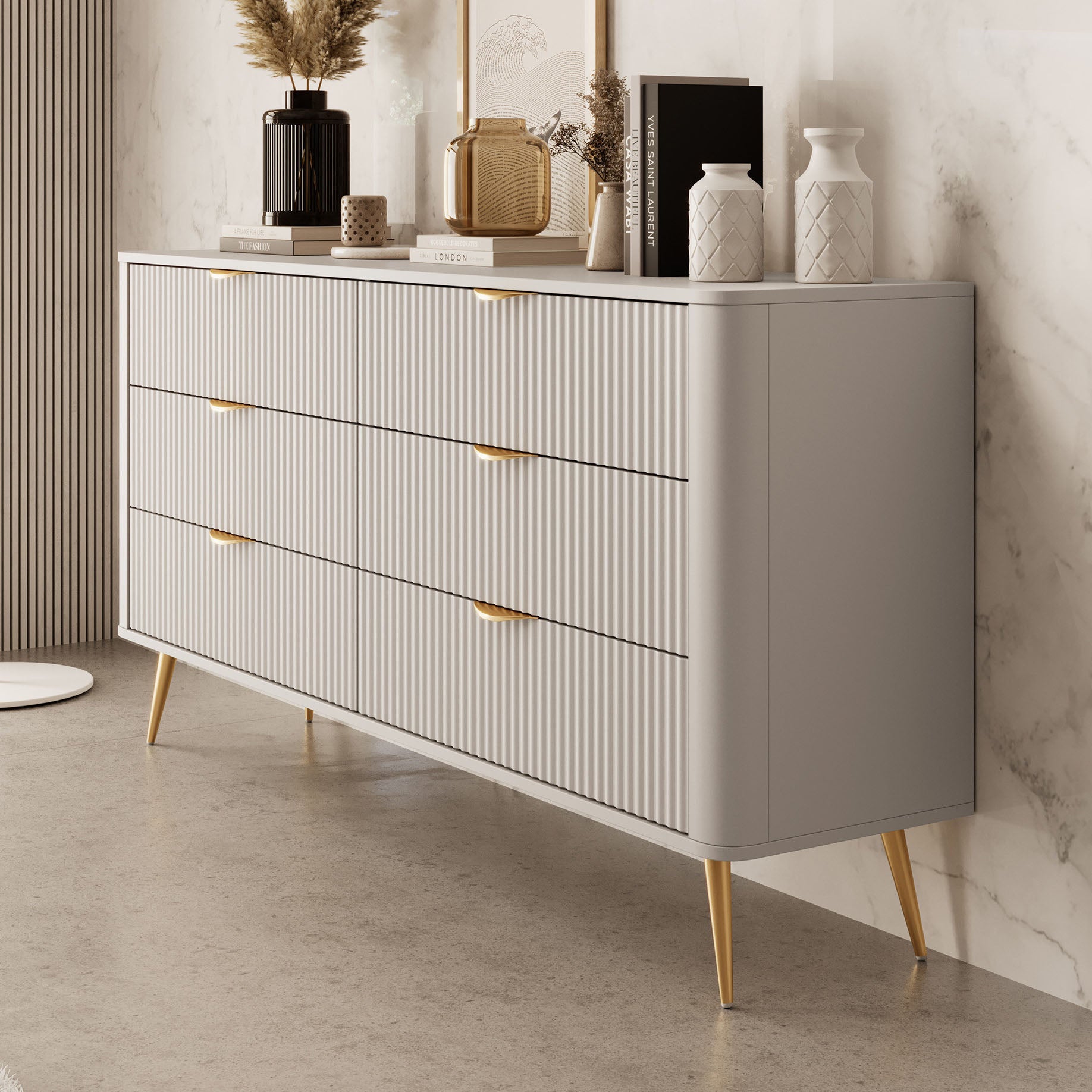 Lima - Ladekast - Beige - 163x38x81 cm