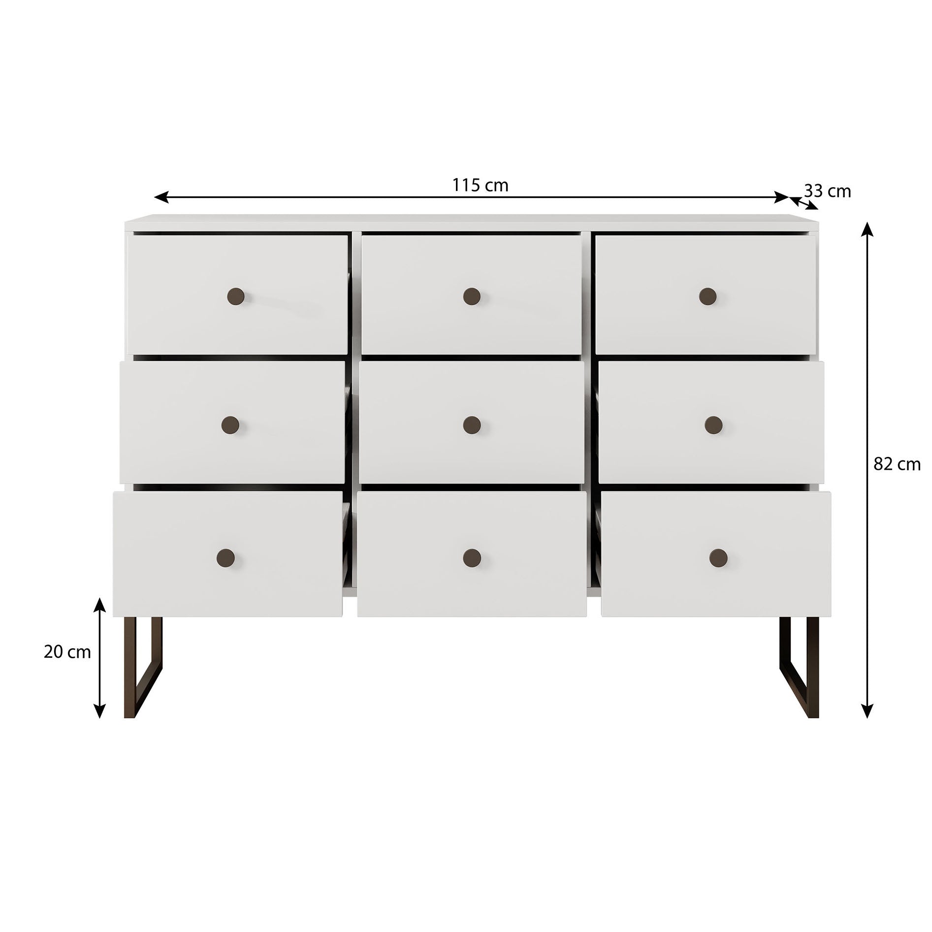 Lyndall - Ladekast - Beige - 115x33x82 cm