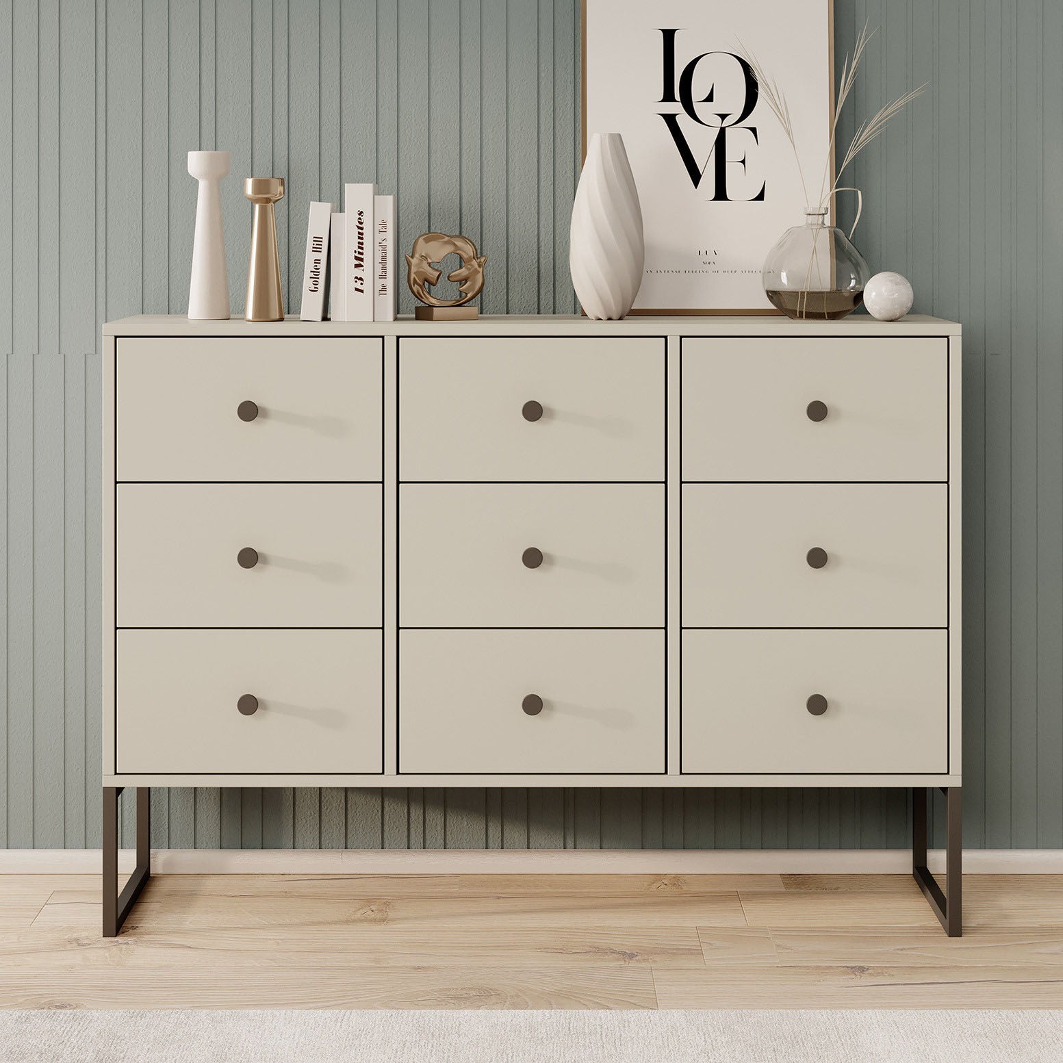 Lyndall - Ladekast - Beige - 115x33x82 cm