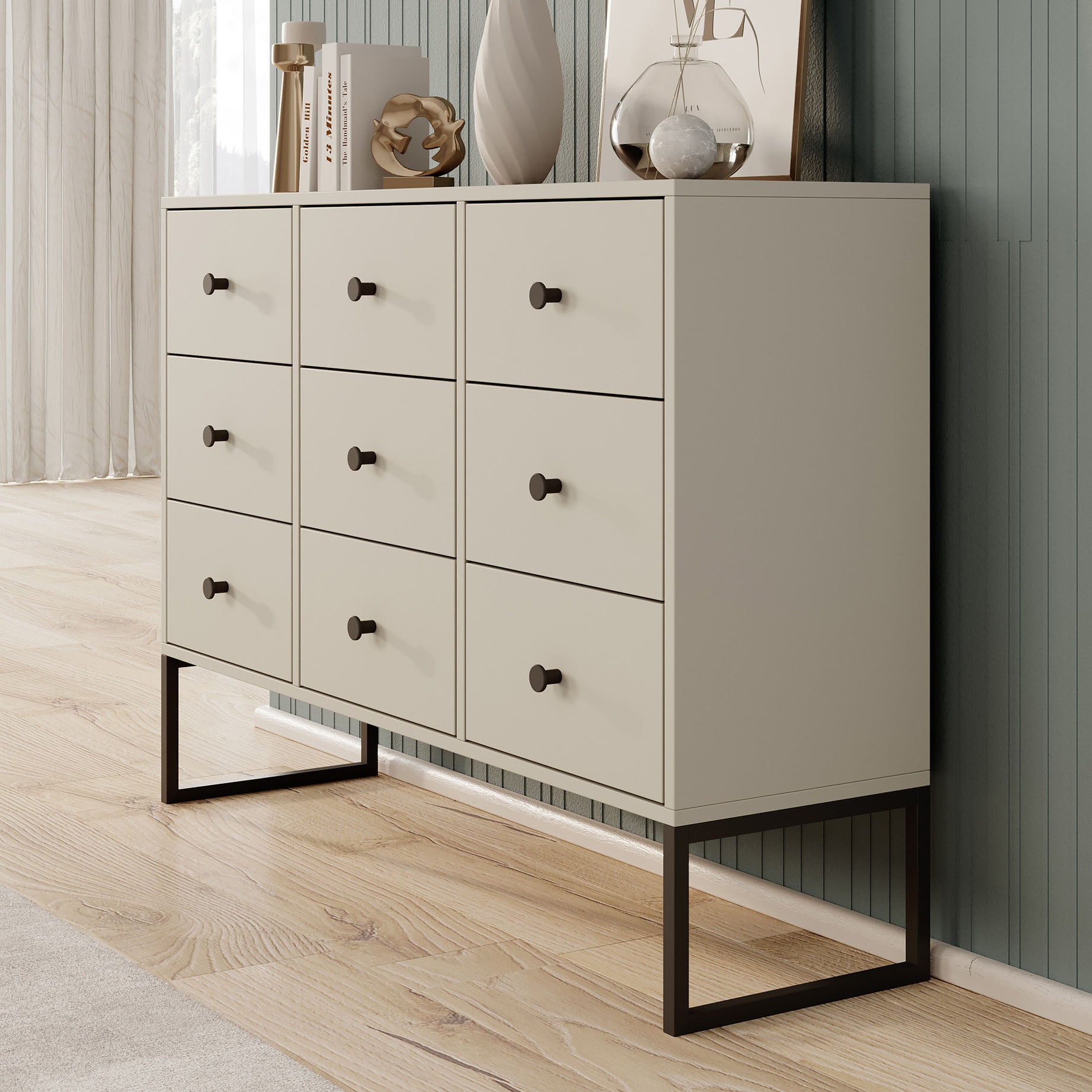 Lyndall - Ladekast - Beige - 115x33x82 cm
