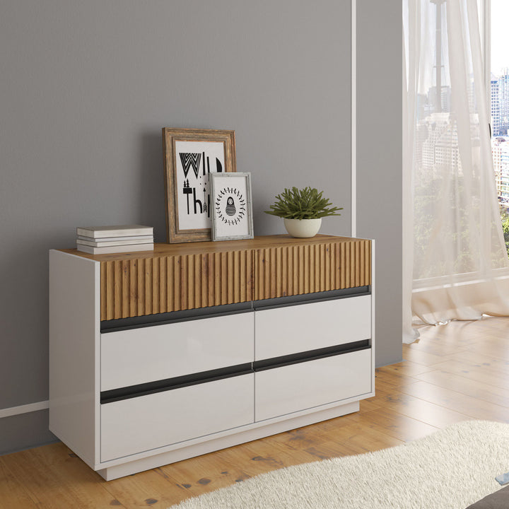 Ladekast Madeline 2 - Wit - 112 cm