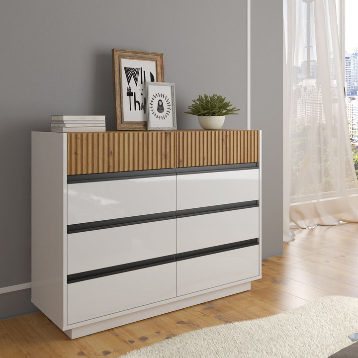 Ladekast Madeline 3 - Wit - 112 cm
