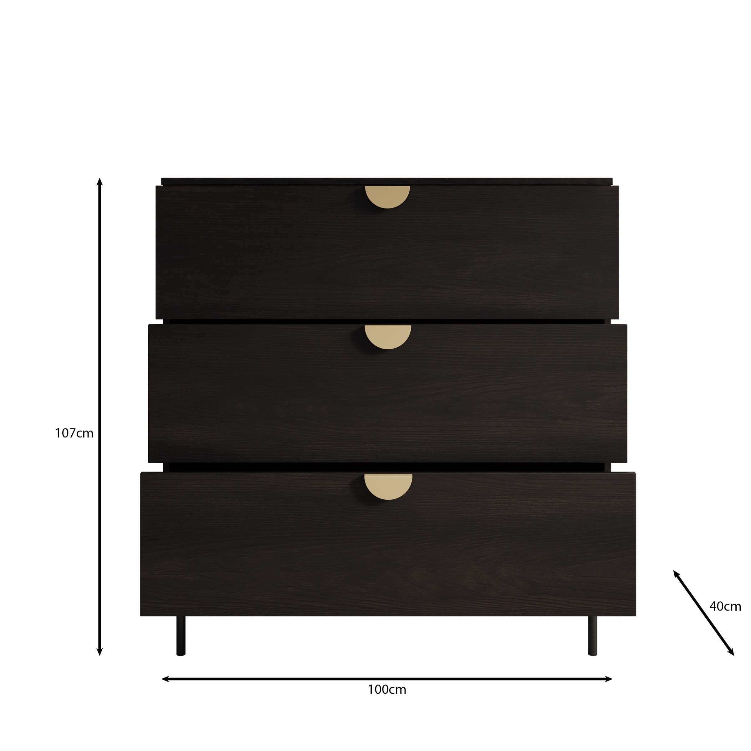 Monor - Ladekast - Zwart - 100x40x107 cm