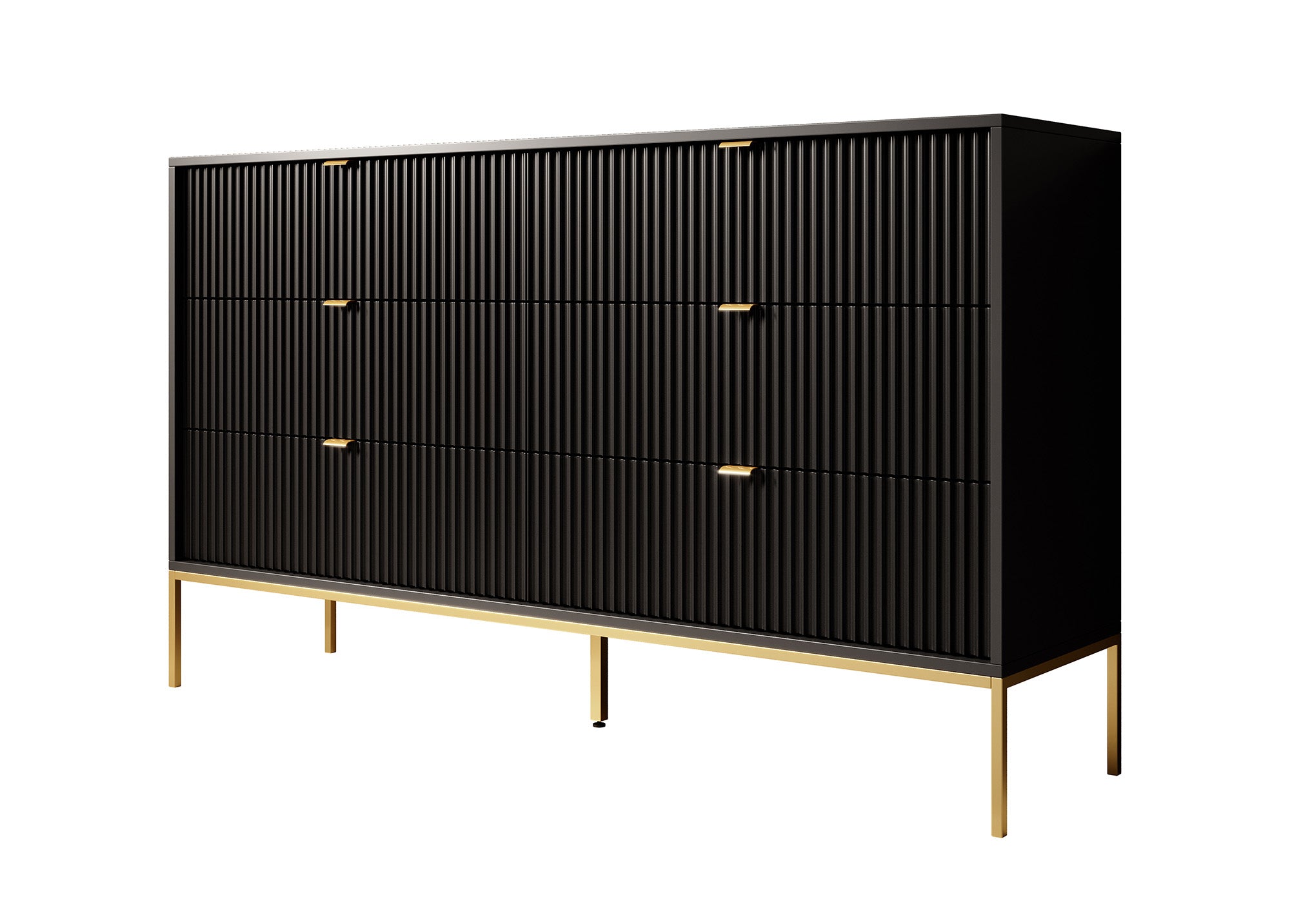 Ladekast Navil 2 - Zwart - 154 cm
