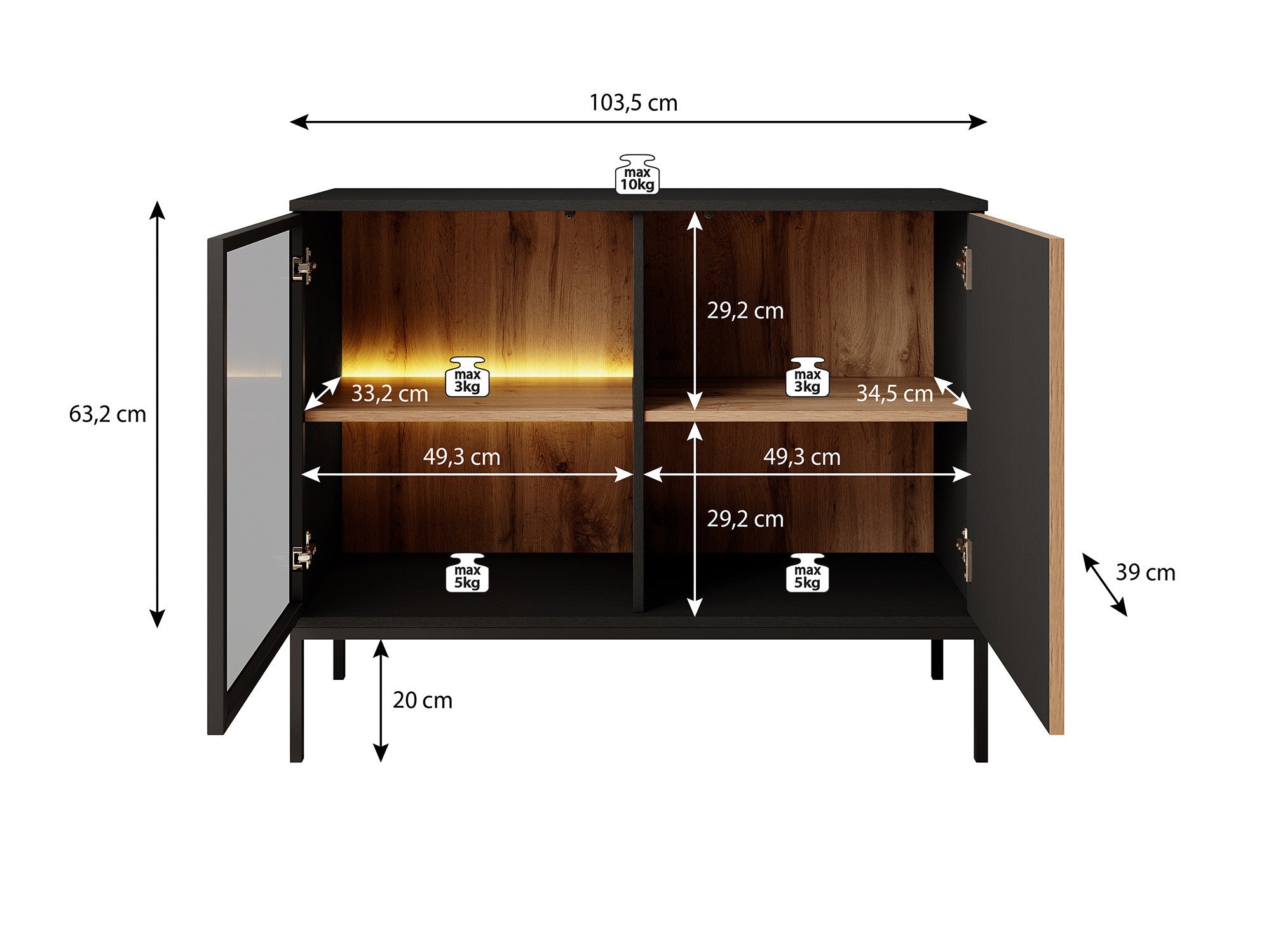 Legend - Dressoir - Beige - 104x39x83 cm