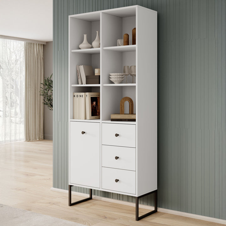 Lyndall - Boekenkast - Wit - 77x33x180 cm