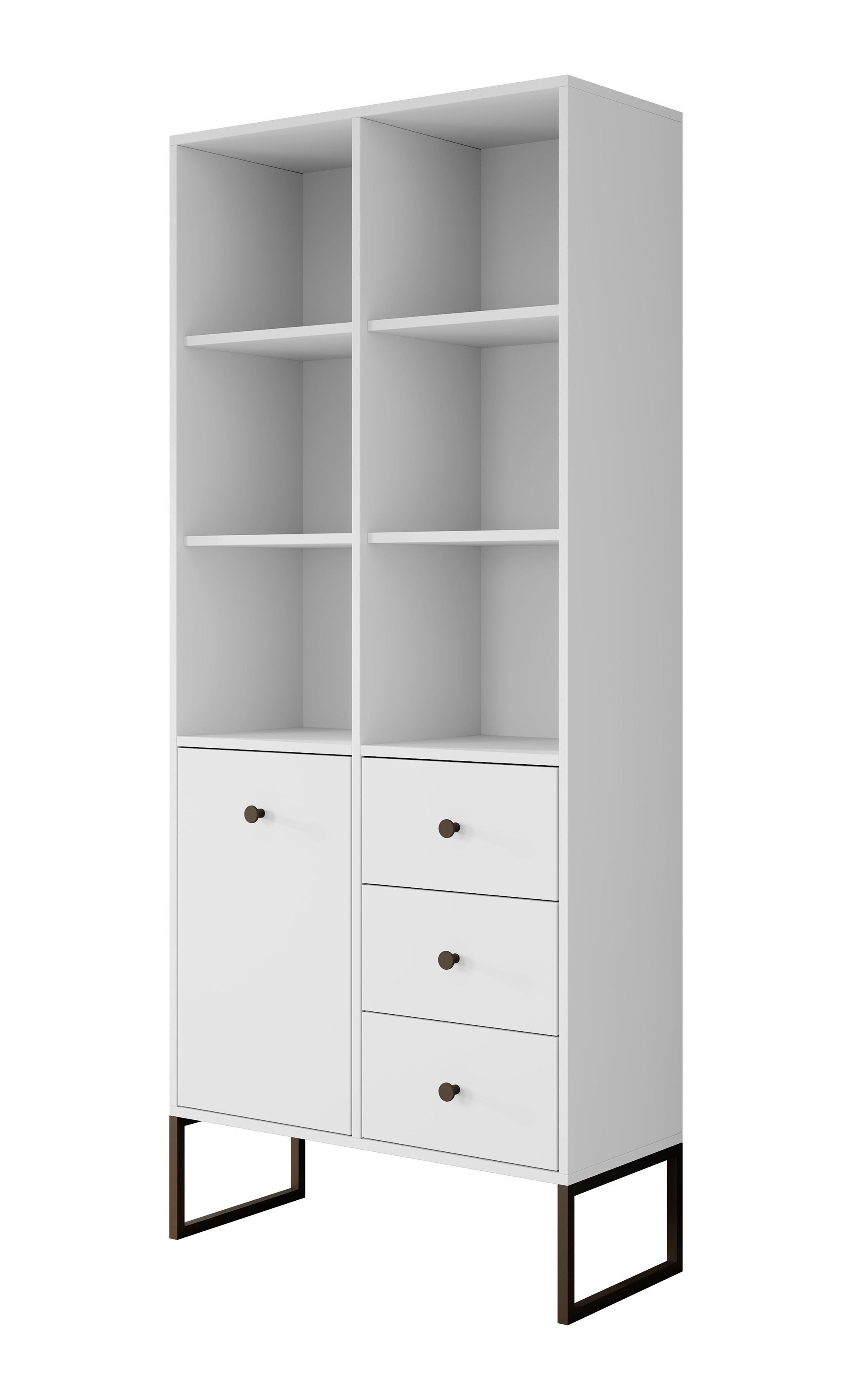 Lyndall - Boekenkast - Wit - 77x33x180 cm