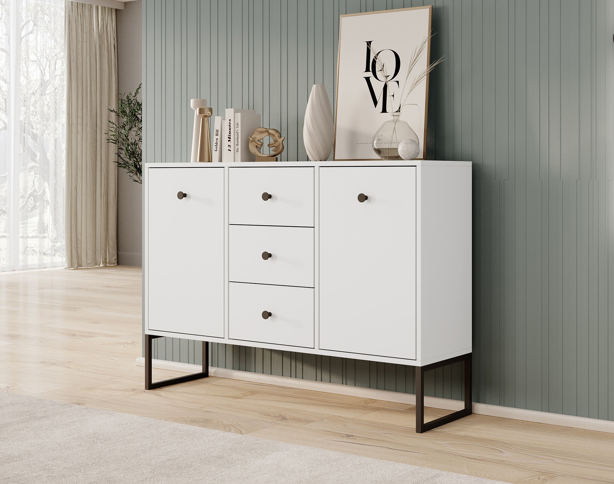 Lyndall 2 - Dressoir - Wit - 115x33x82 cm