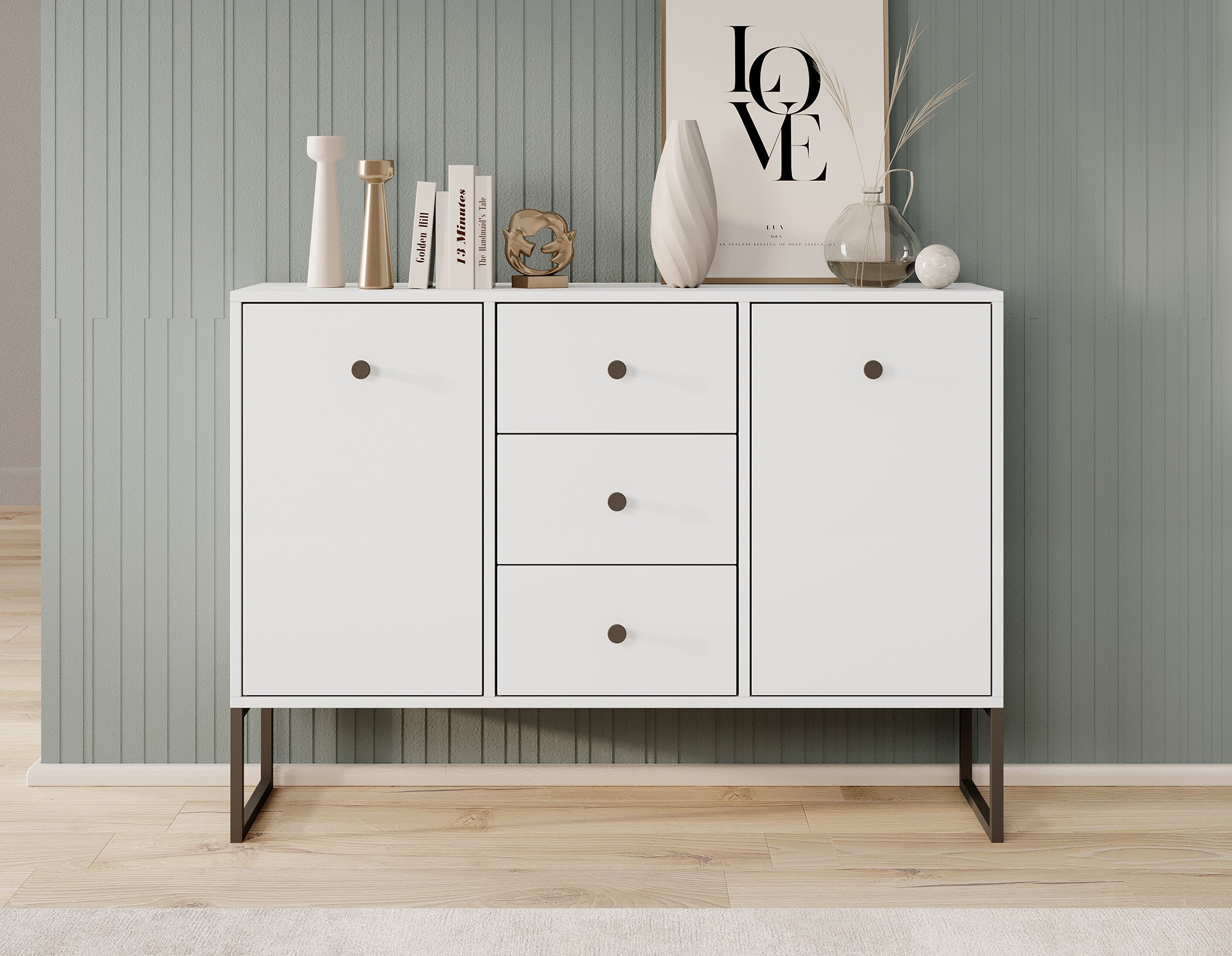 Lyndall 2 - Dressoir - Wit - 115x33x82 cm