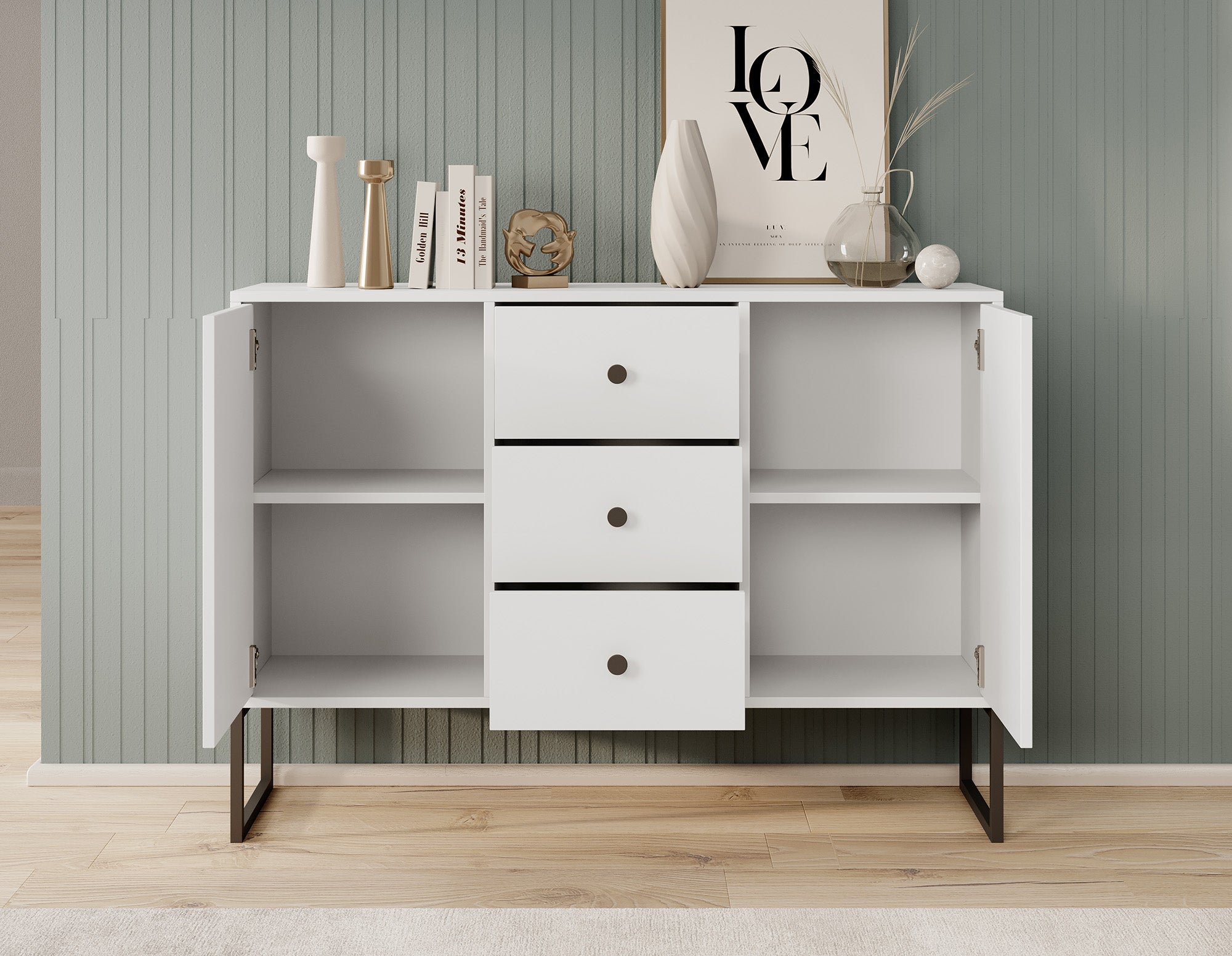 Lyndall 2 - Dressoir - Wit - 115x33x82 cm