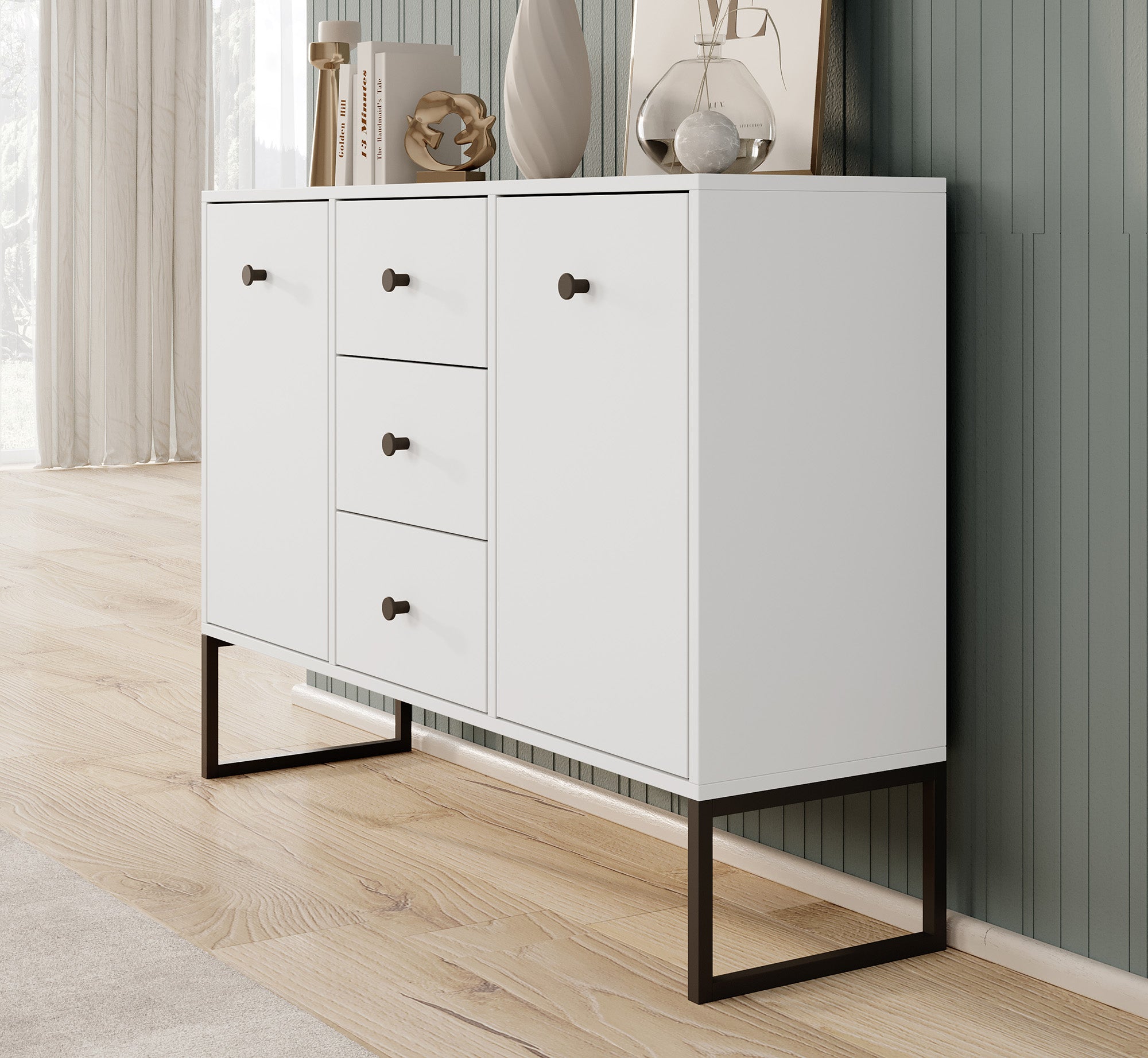 Lyndall 2 - Dressoir - Wit - 115x33x82 cm
