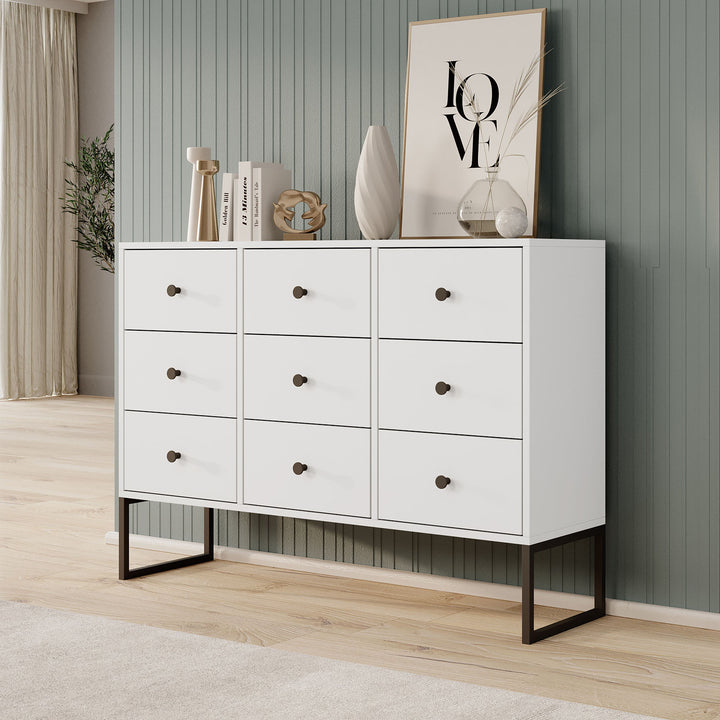 Ladekast Lyndall - Wit - 115 cm