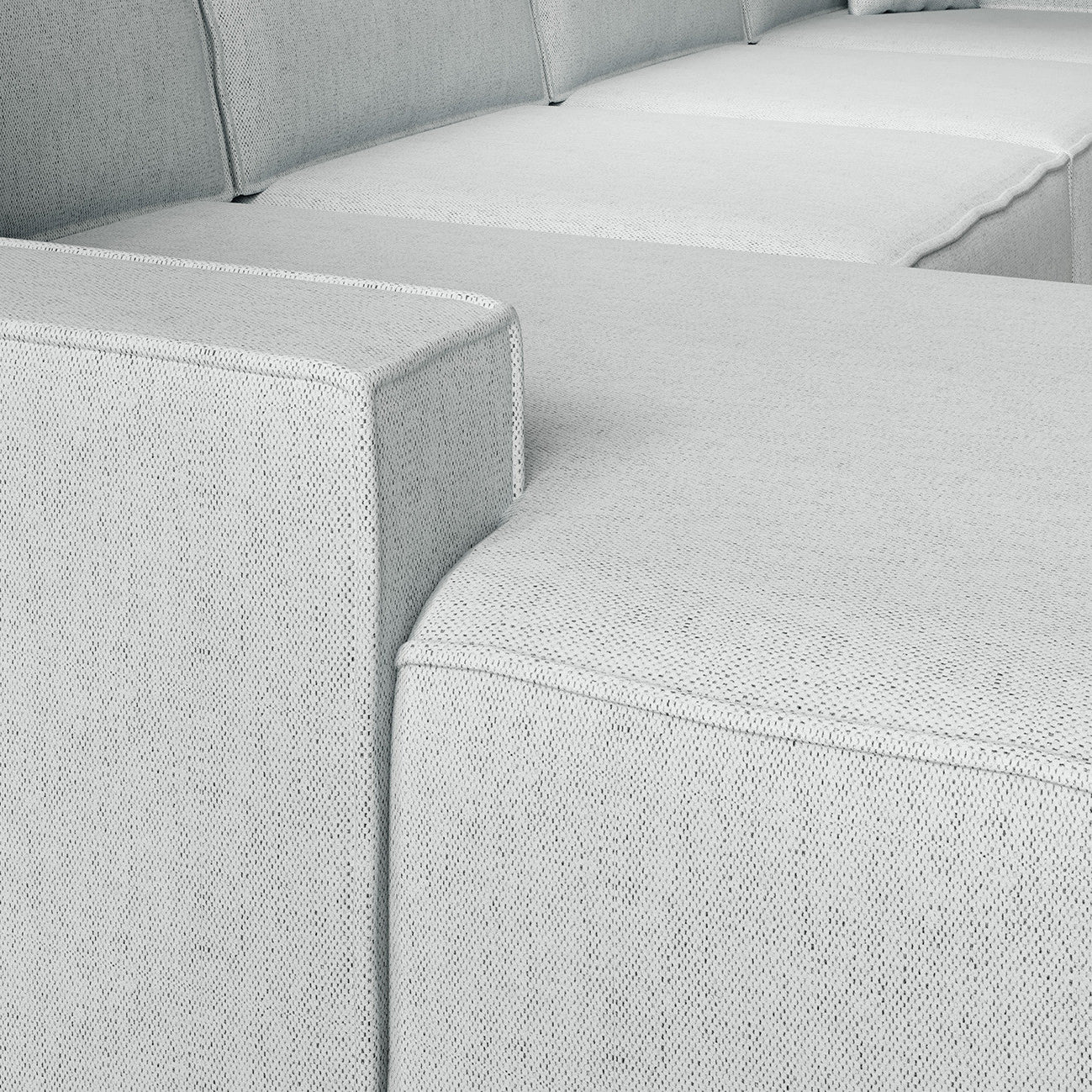 Manolo - Hoekbank 5-zits met chaise longue - Stof grijs - Links