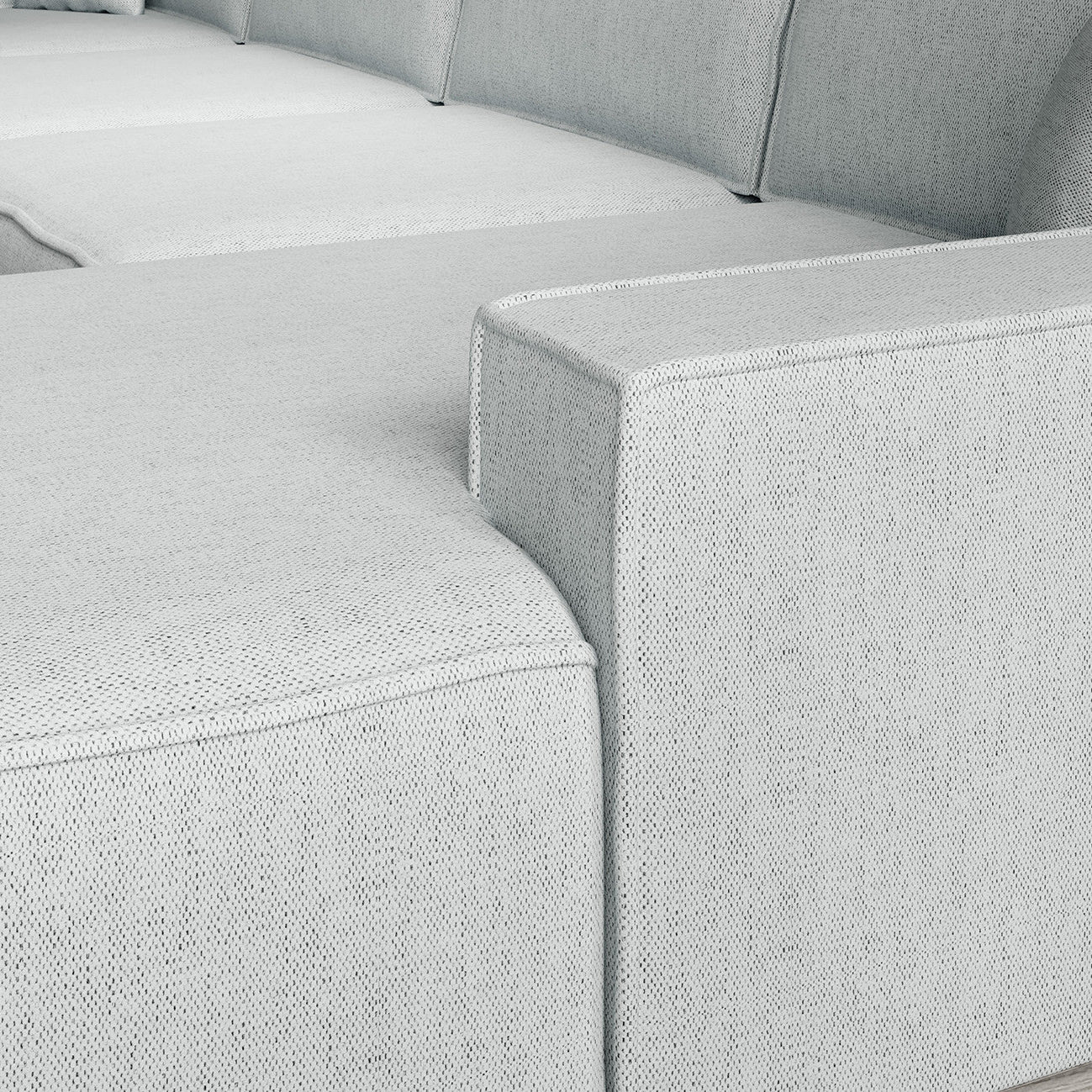 Manolo - Hoekbank 5-zits met chaise longue - Stof grijs - Rechts