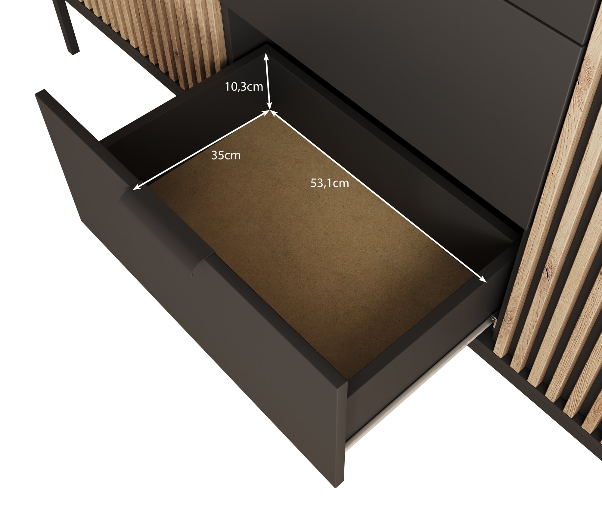 Marbella - Kledingkast 3-deurs - Zwart - 185x60x200 cm