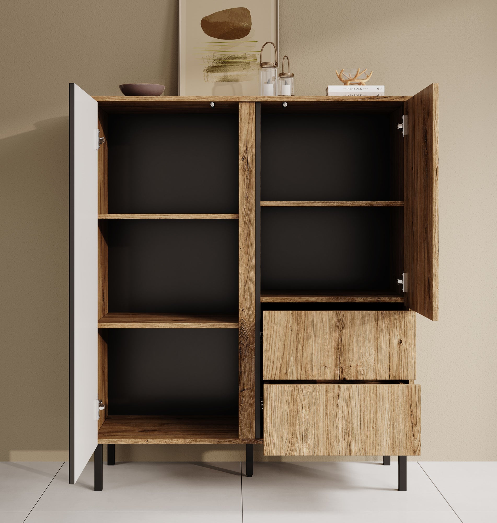 Margareth - Dressoir - Eiken - 100x41x122 cm