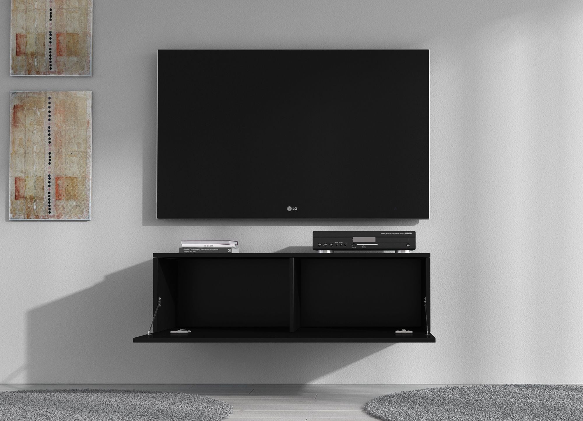 Flame - TV-Meubel - Mat zwart  - 100 cm