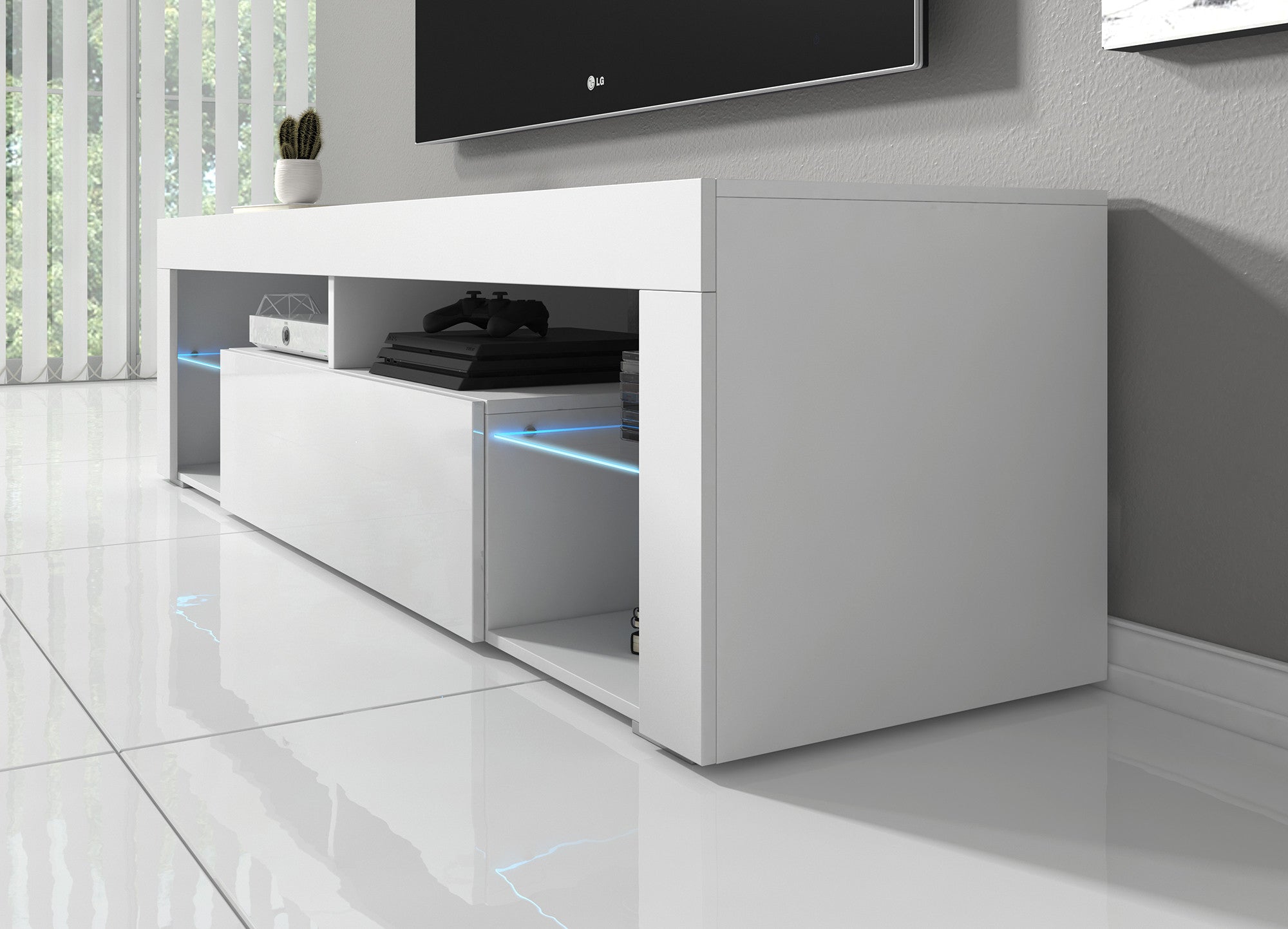 Fancy - TV-Meubel - Wit - 140 cm - met led