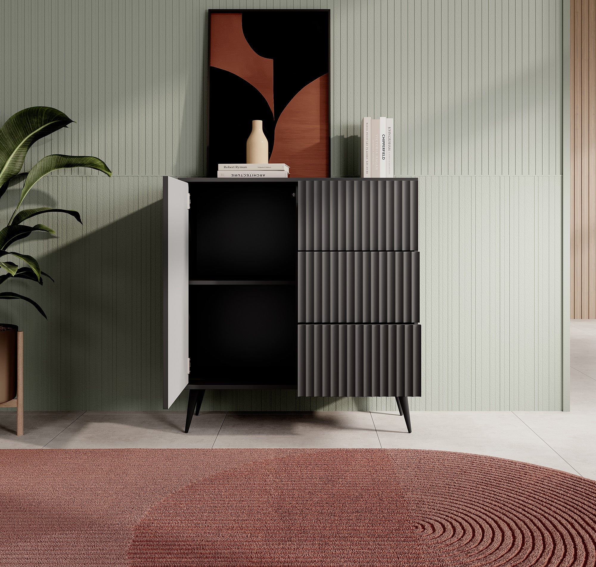 Winq - Dressoir - Antraciet - 90x40x98 cm