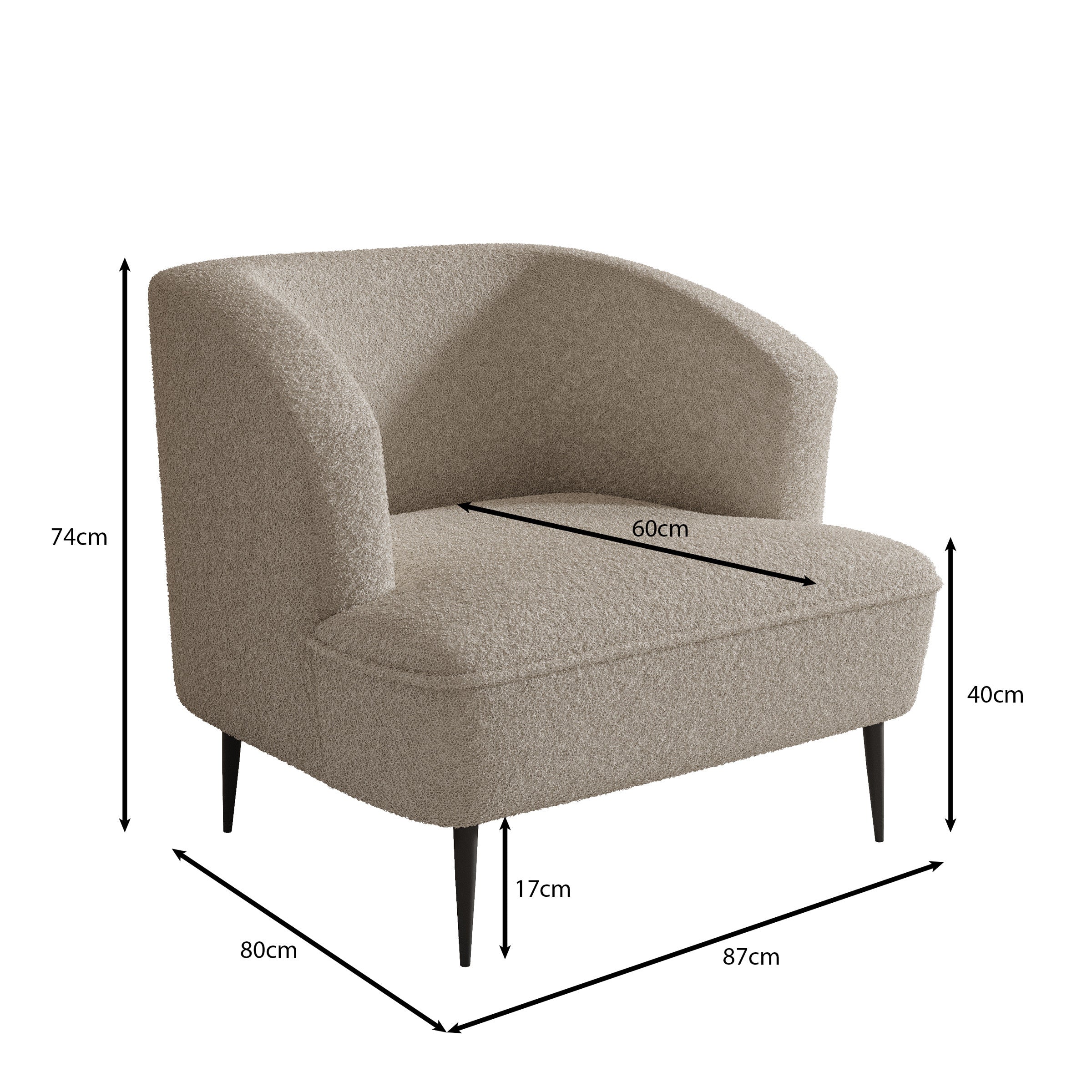 Caracas - Fauteuil - Teddystof beige