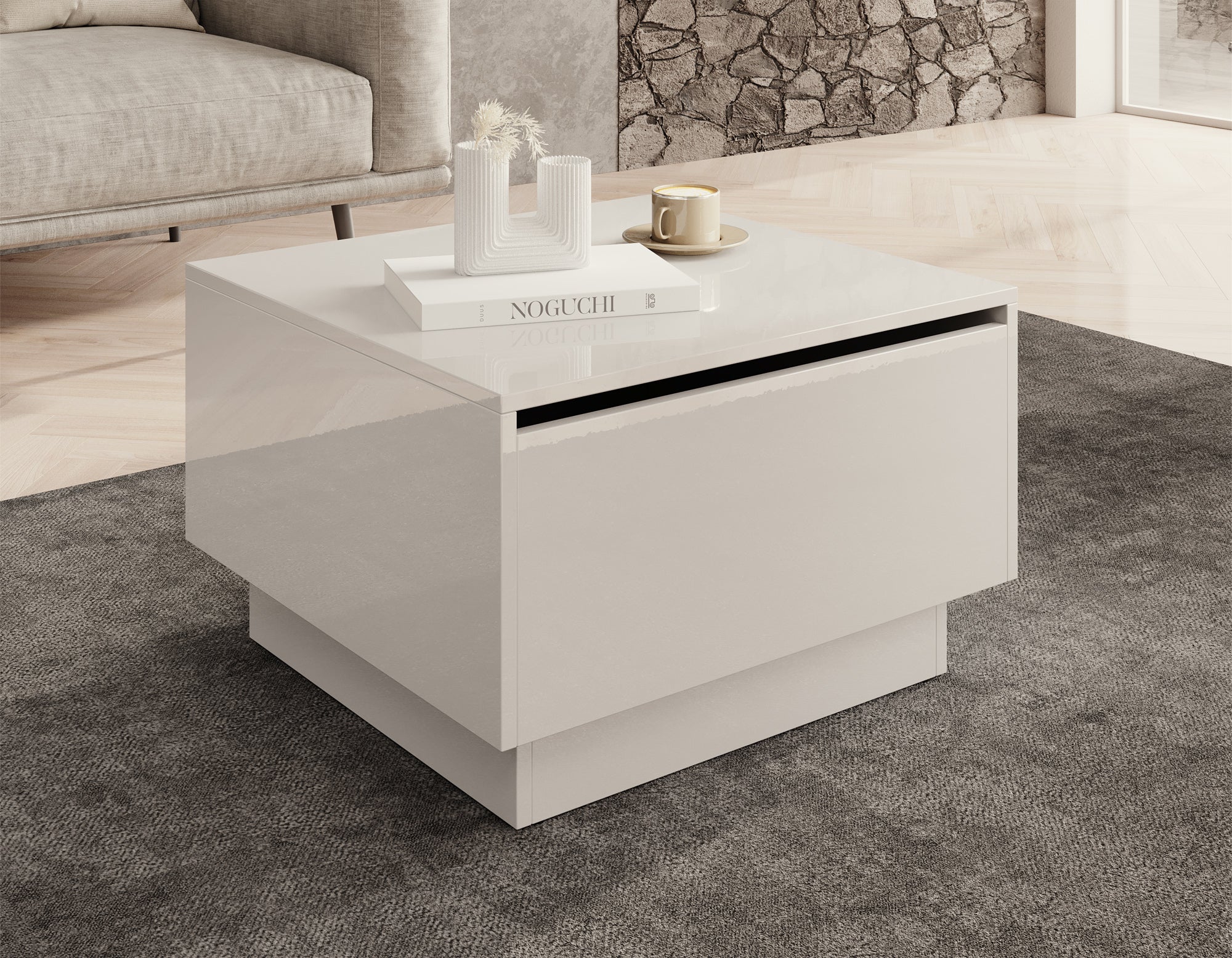Micha - Salontafel met opbergruimte - Wit