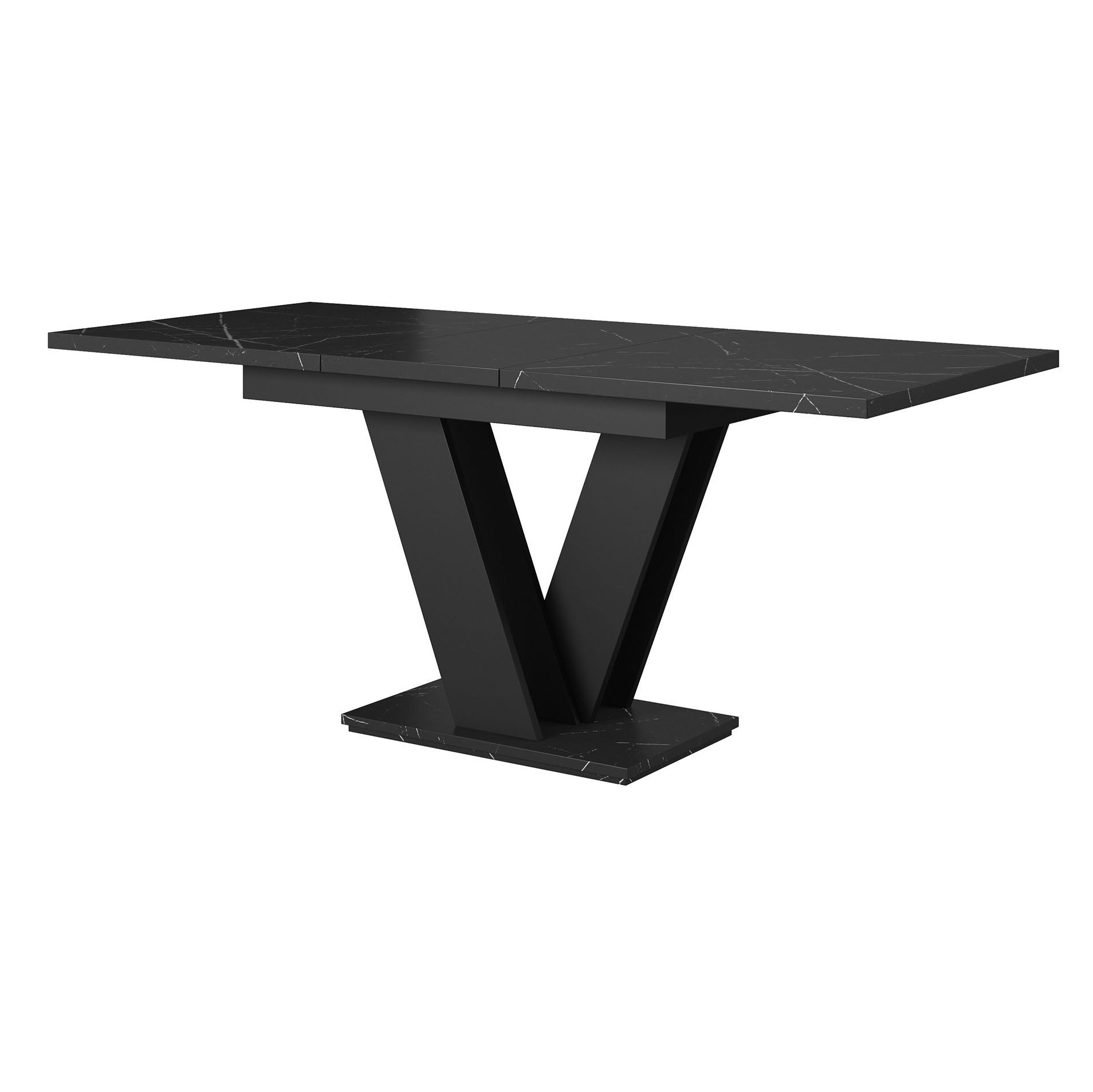 Moris - Eetkamertafel - Zwart/marmerlook - 120x80x75 cm