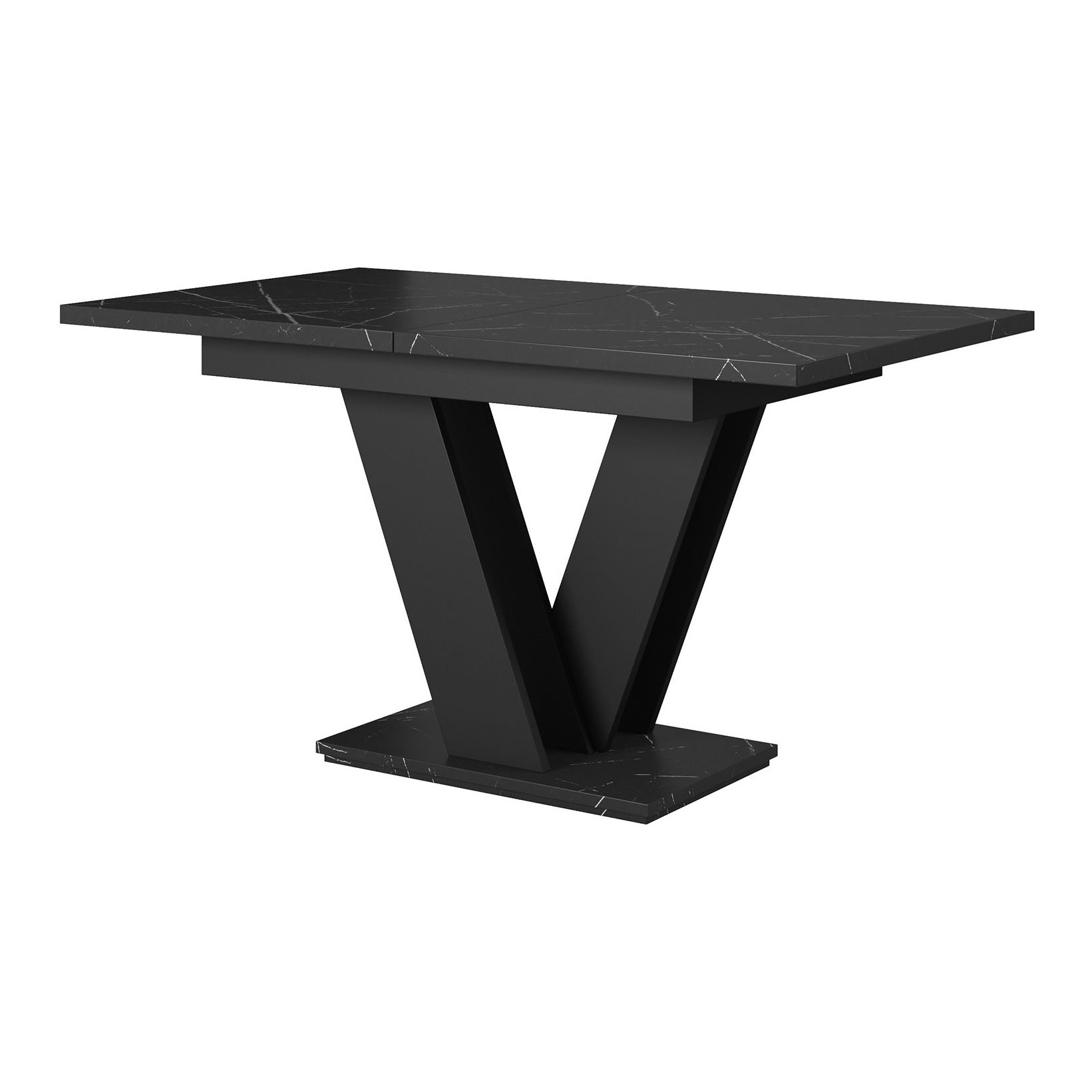 Moris - Eetkamertafel - Zwart/marmerlook - 120x80x75 cm