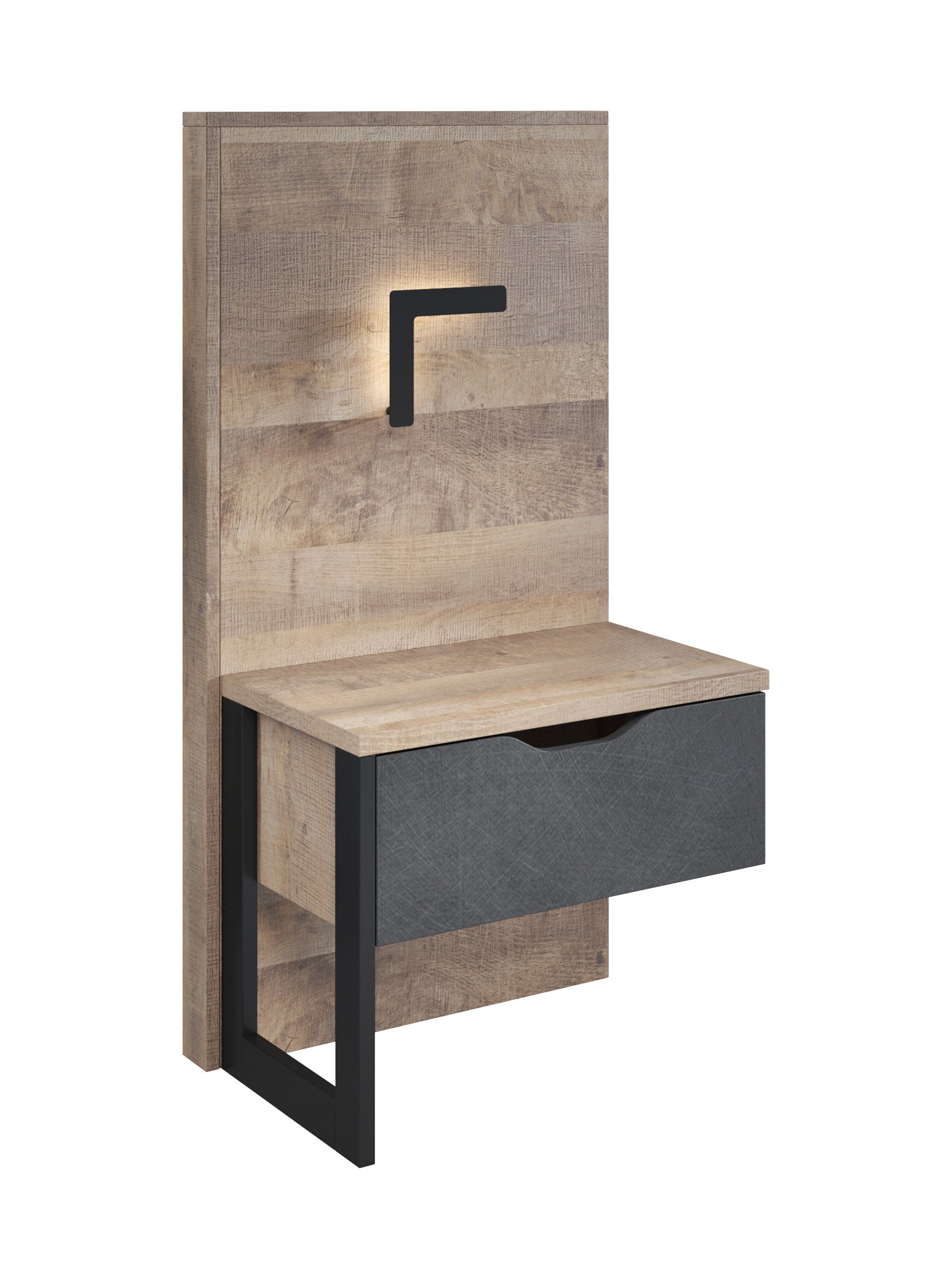 Acasia - Slaapkamer - Grijs/Eiken - 160x200 cm