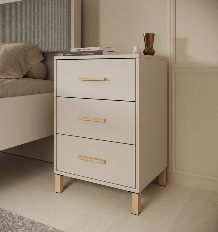 Bahia - Nachtkastje met 3 lades - Beige