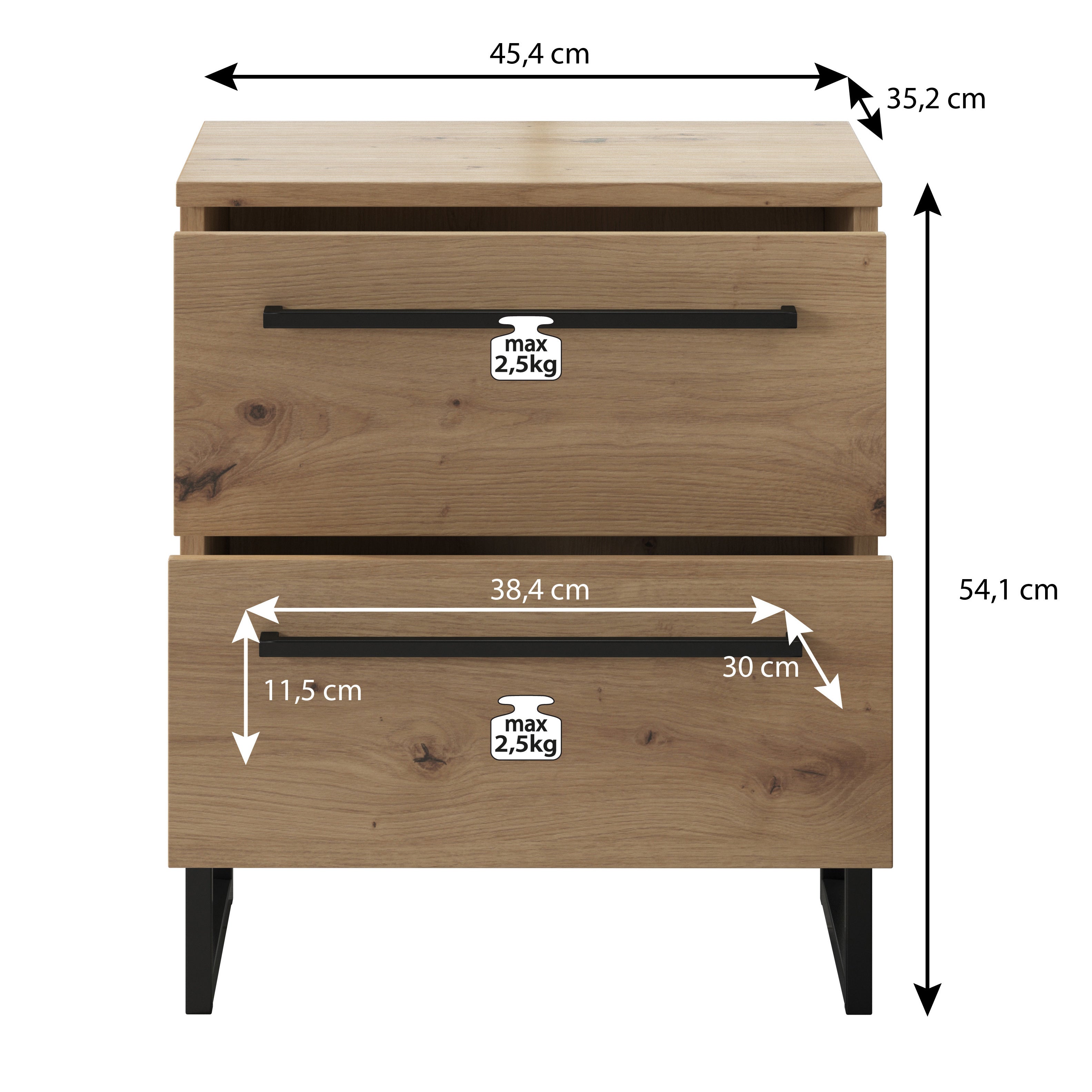 Slaapkamer Saturn - Eiken - Zwart - 180 - Groot