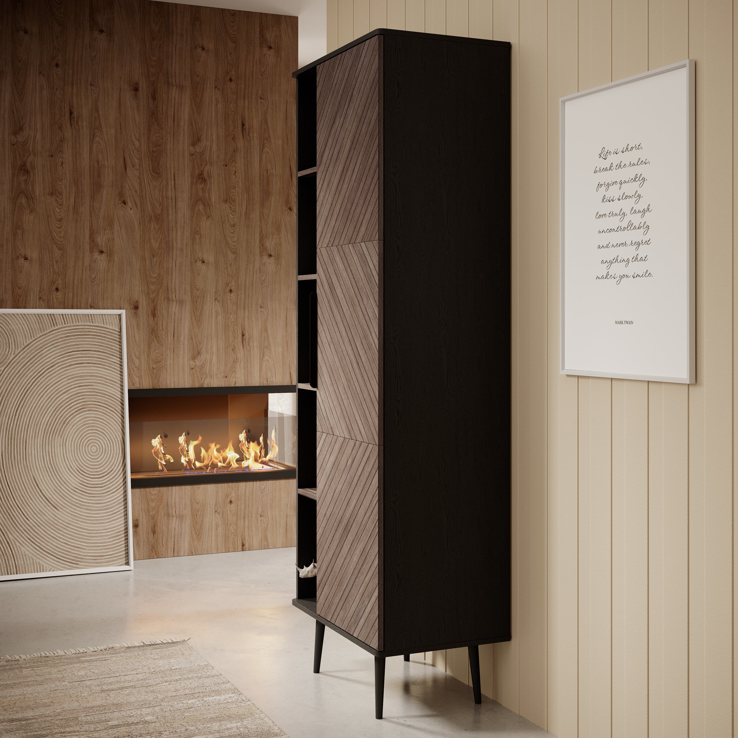 Furnilux Kapstok Ambon – Met Opbergkast & Haken – Zwart met Rattan – 7 – vtwonen Furnilux Kapstok Ambon – Met Opbergkast & Haken – Zwart met Rattan – 7 – vtwonen