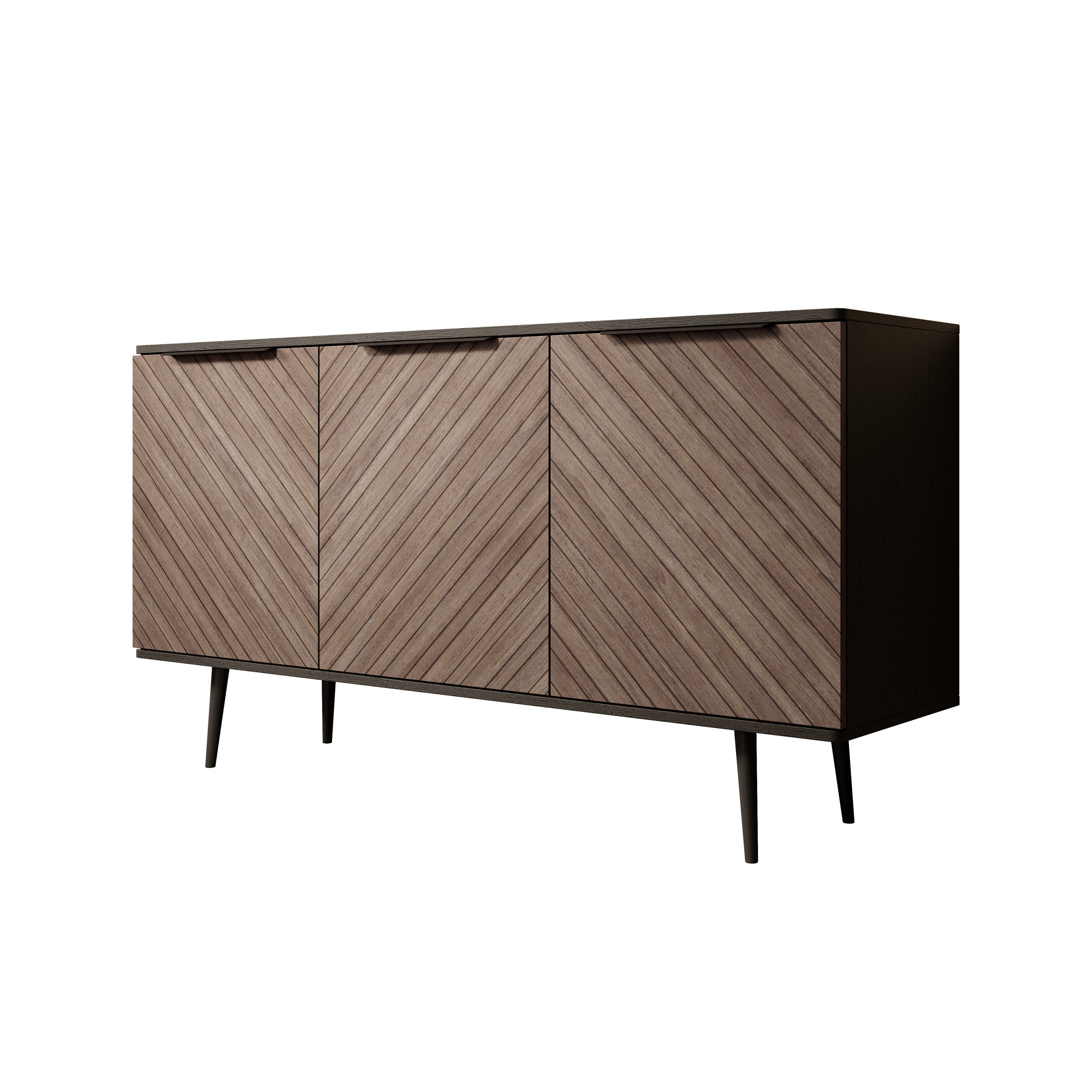 Pedro - Dressoir - Donker eiken/zwart - 150x41x80 cm