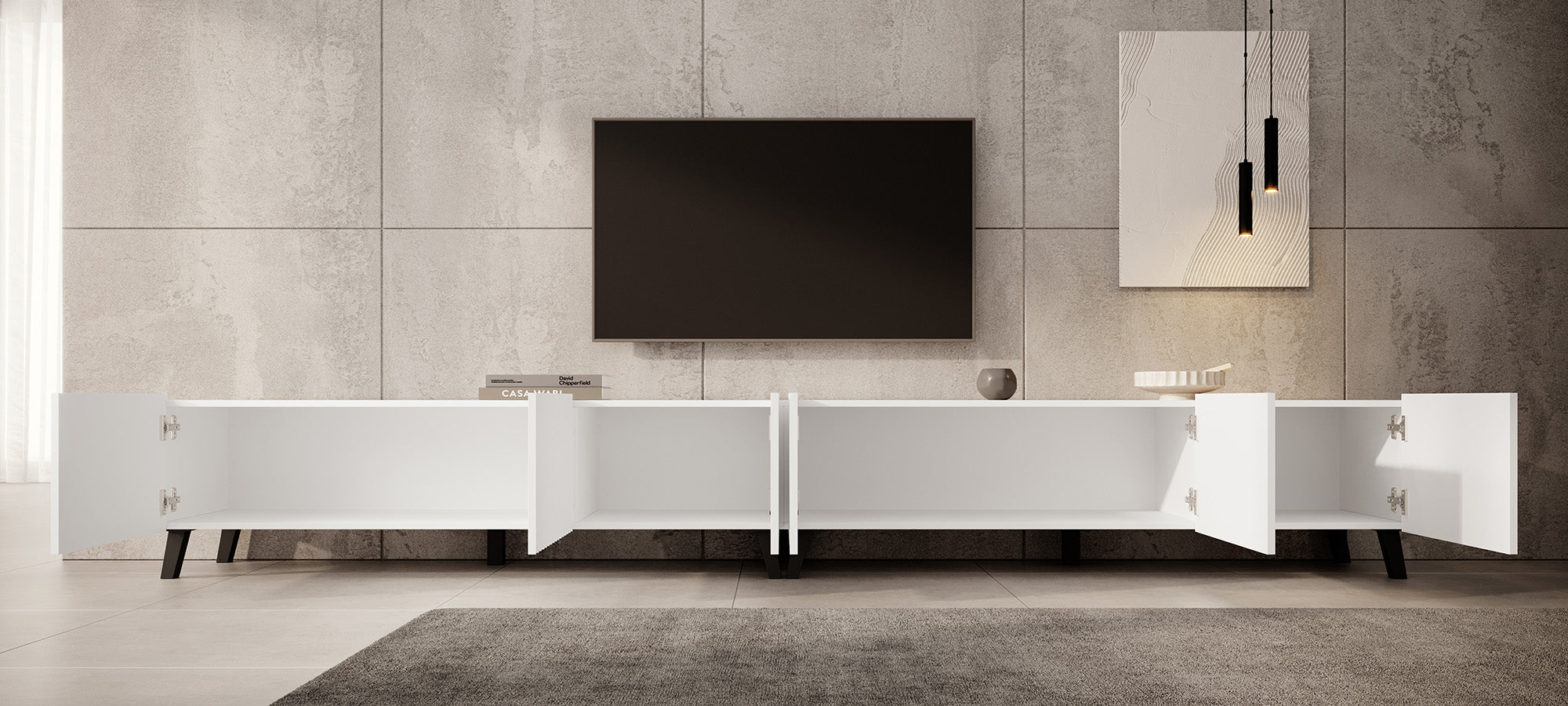 Pepinos 2 - TV-Meubel - Wit - 300 cm
