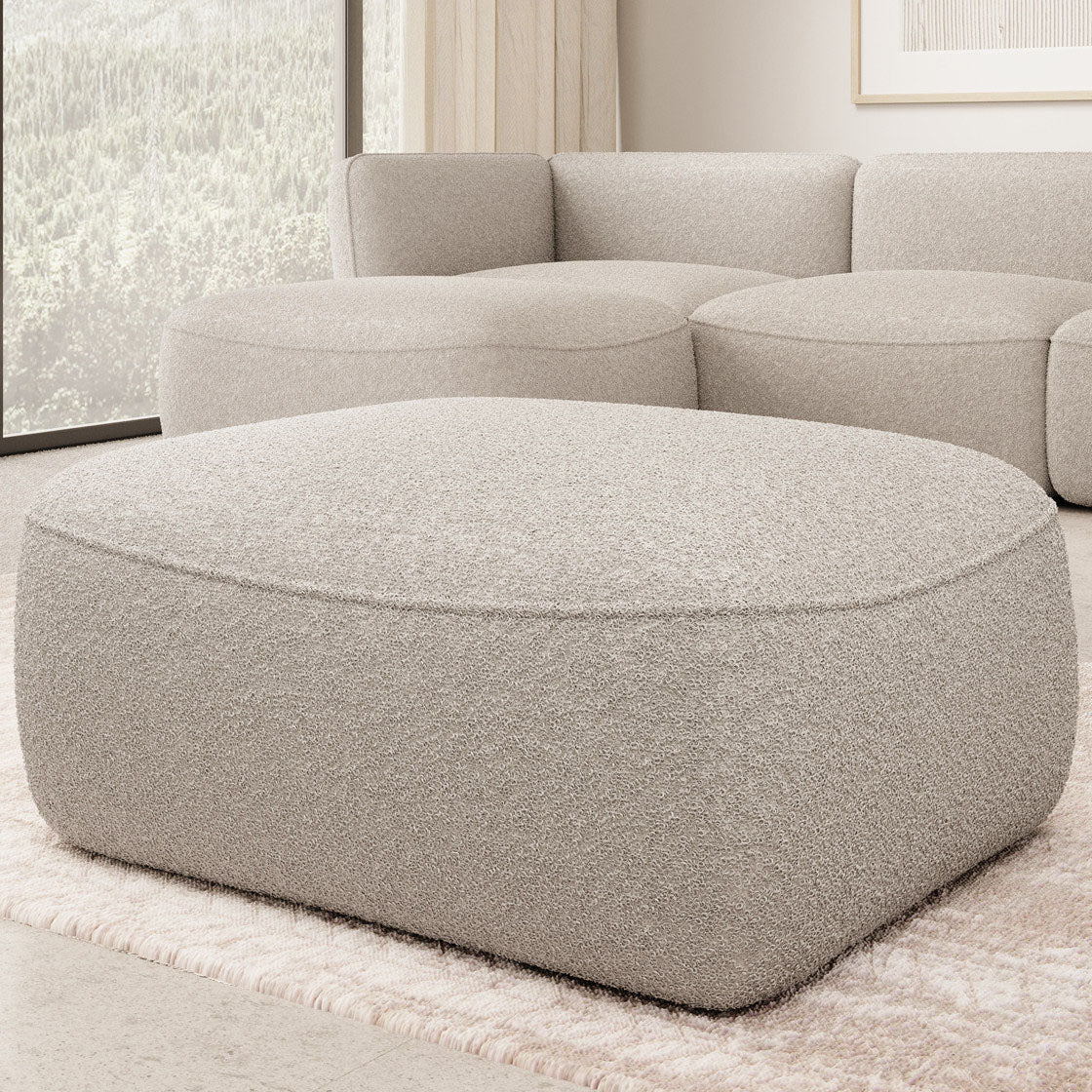Caesar - Poef - Teddystof beige