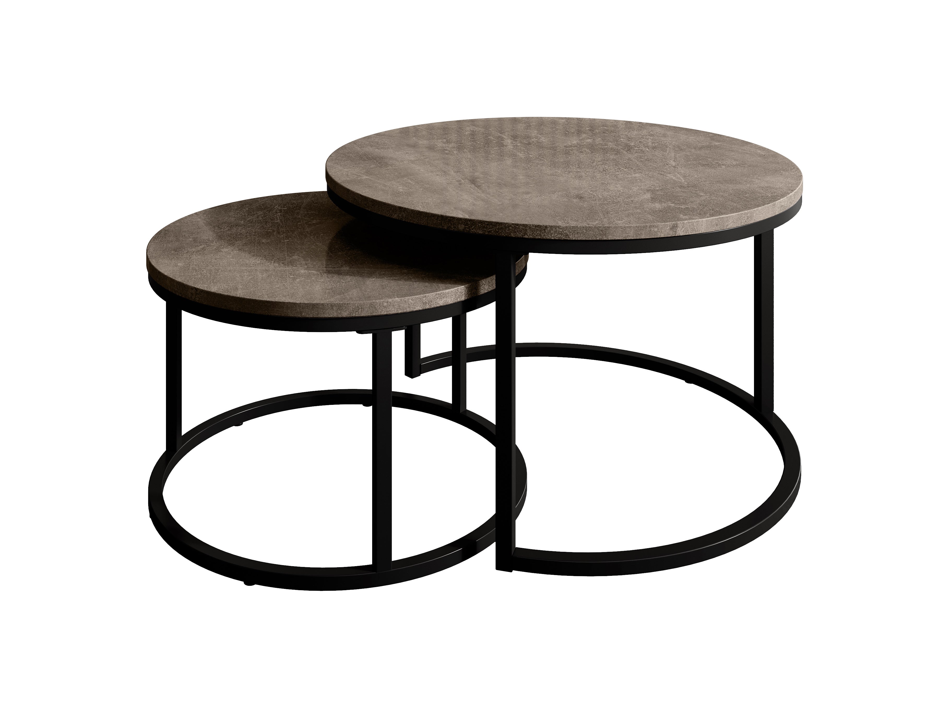 Rica - Salontafel set van 2 - Grijs marmerlook