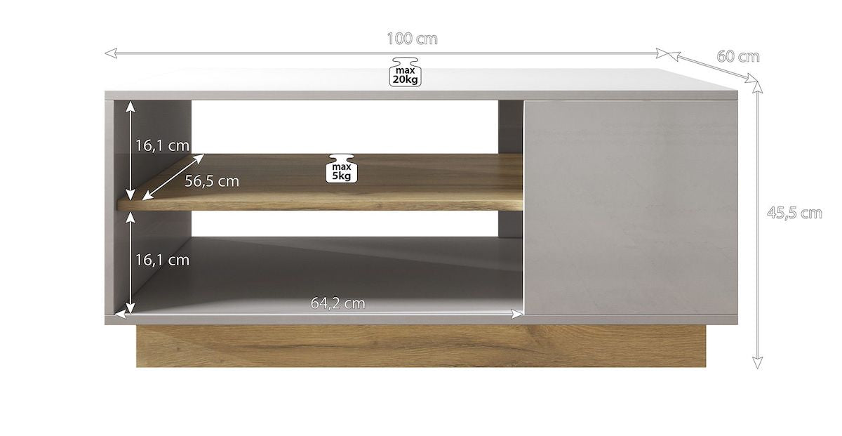 Ashley - Salontafel - Eiken/grijs