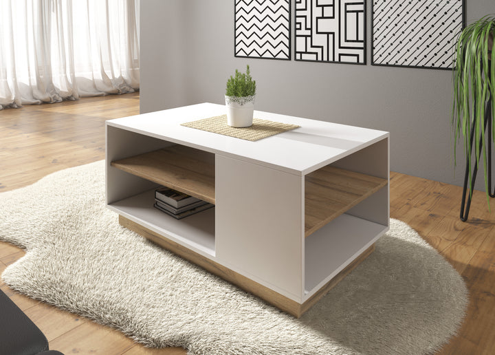 Ashley - Salontafel - Wit/eiken