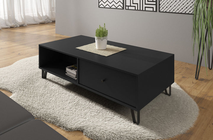 Salontafel Barlo - Mat Zwart - 110 cm
