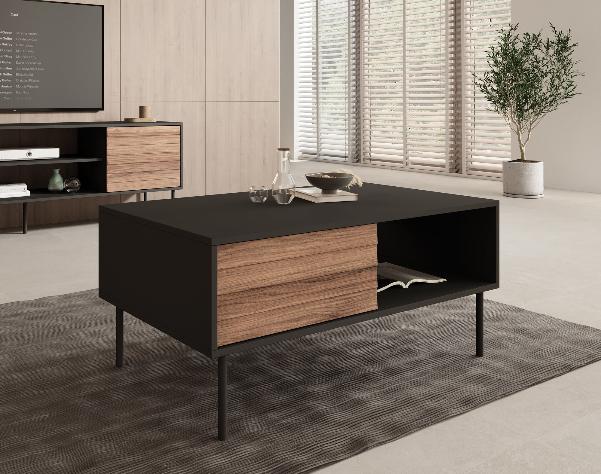 Cordoba 2 - Salontafel met opbergruimte - Zwart