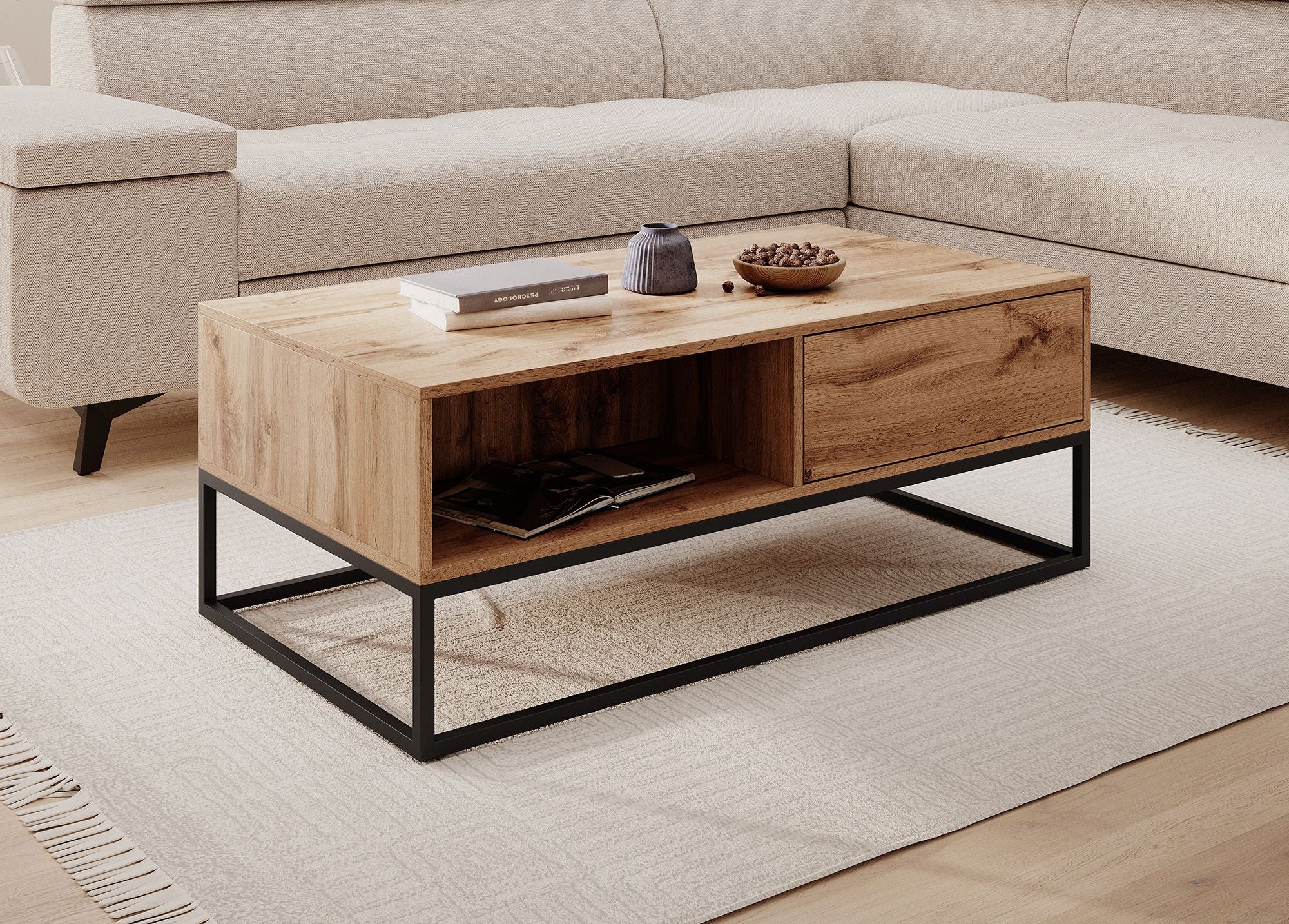 Delta - Salontafel met lades - Eiken