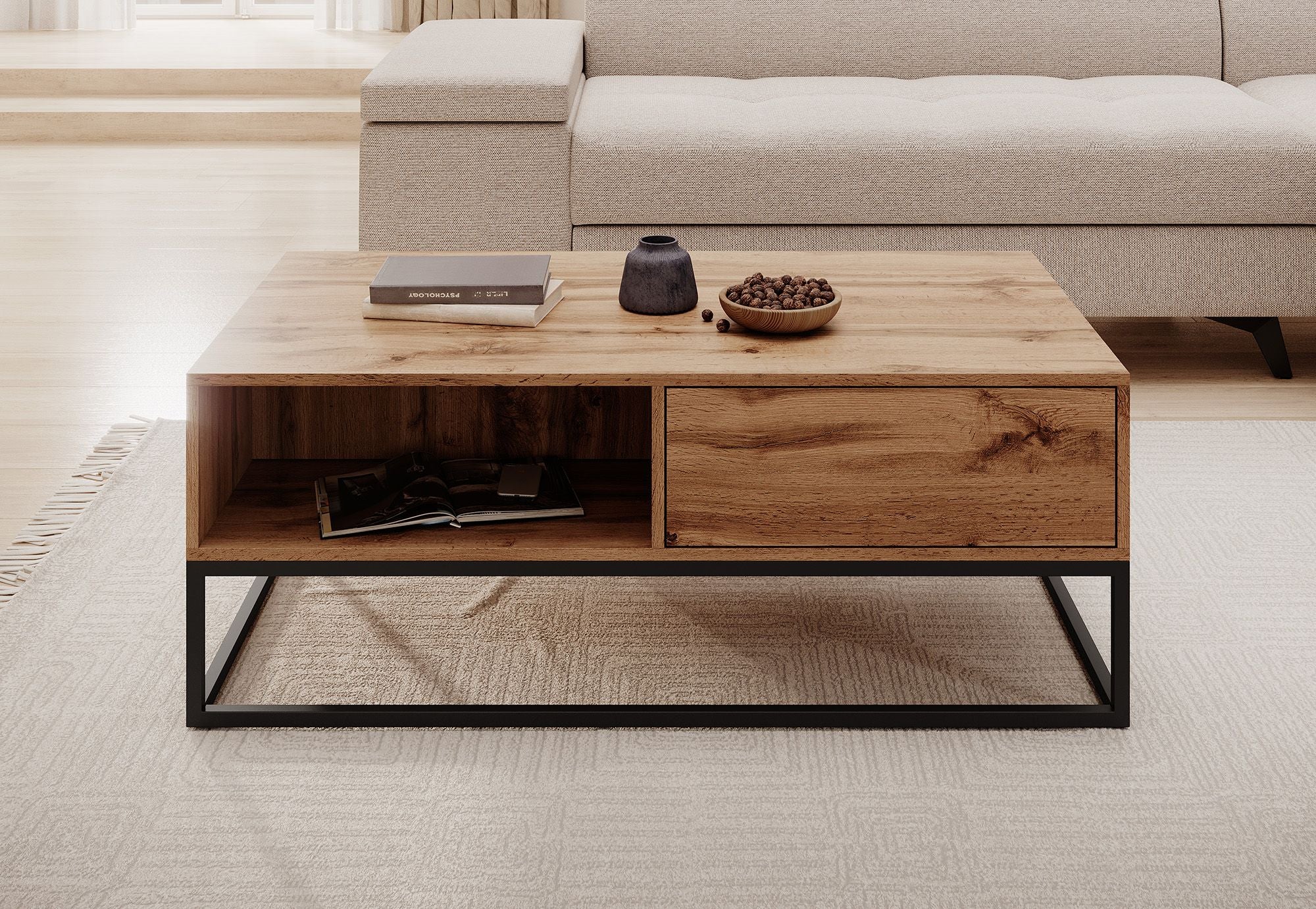 Delta - Salontafel met lades - Eiken