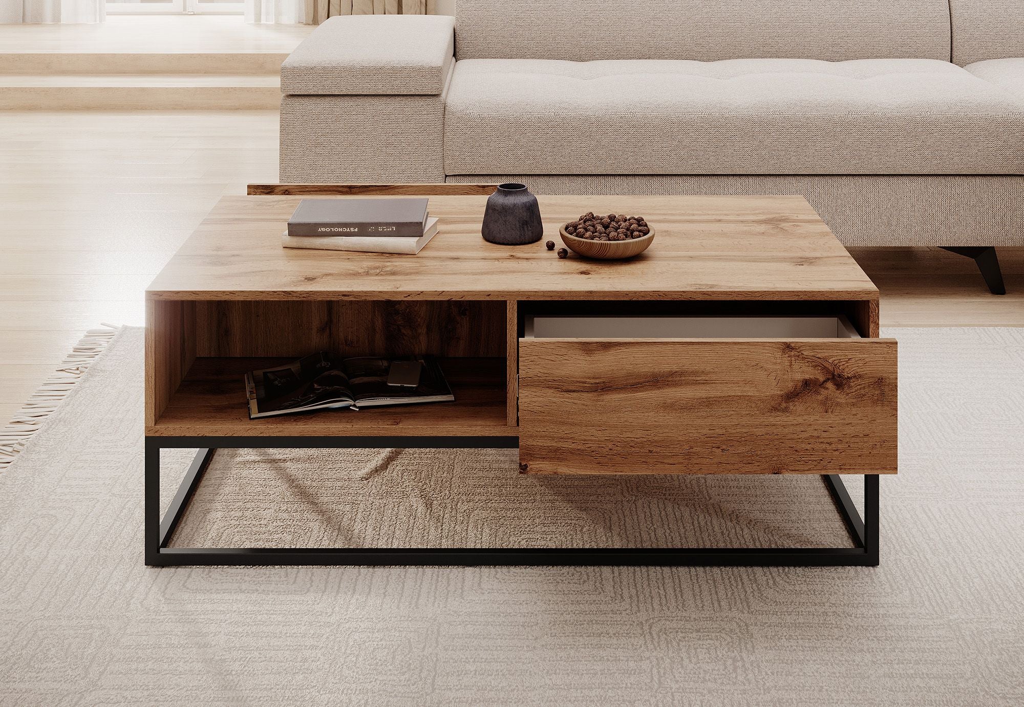 Delta - Salontafel met lades - Eiken
