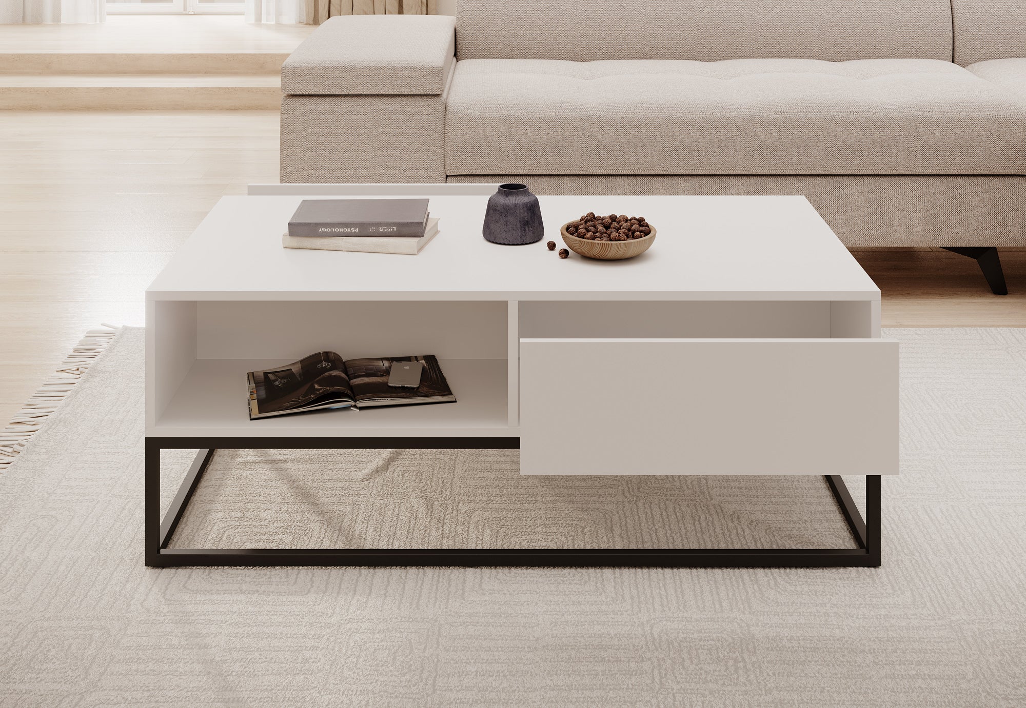 Delta - Salontafel met lades - Wit