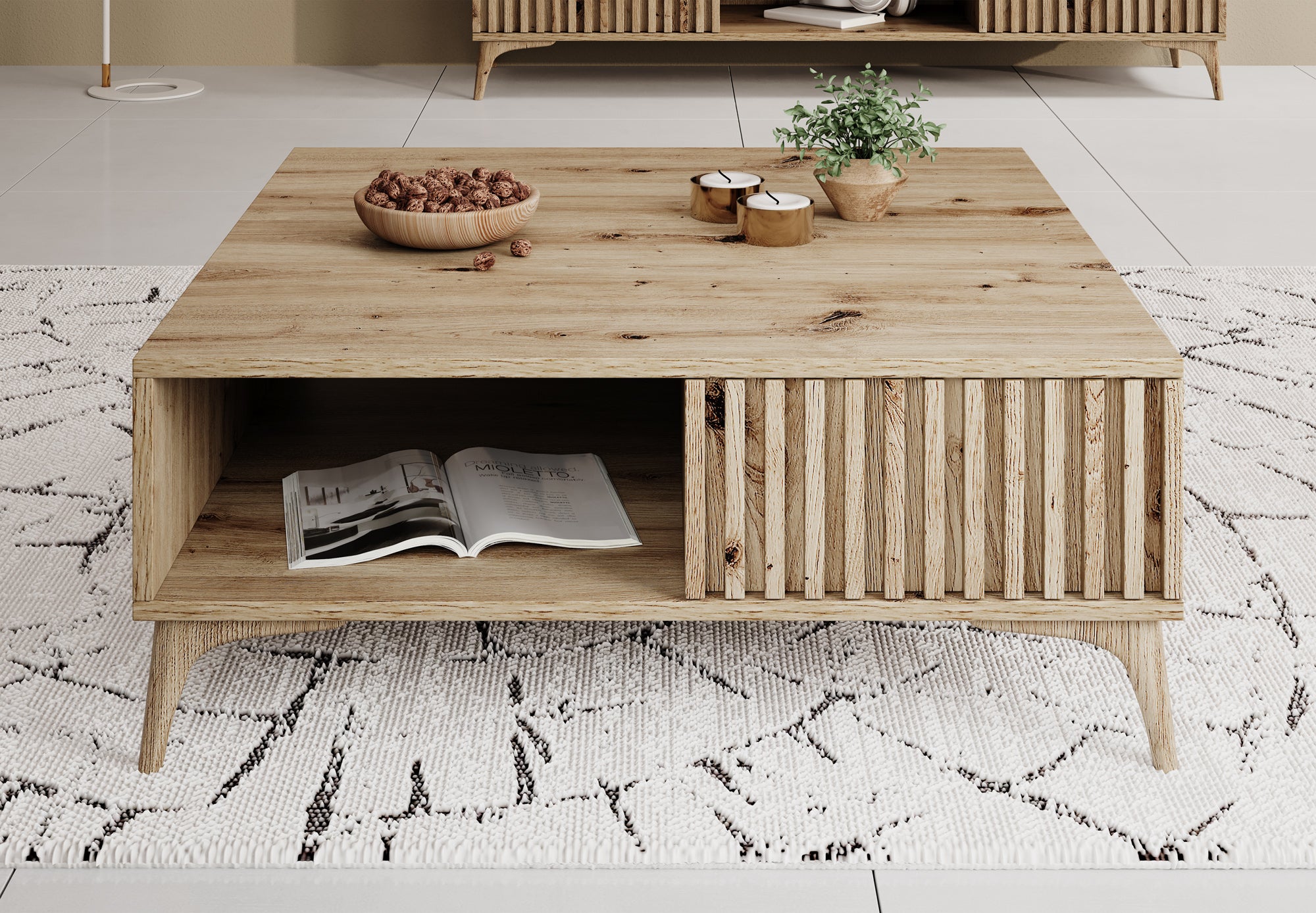 Evy - Salontafel met lade - Eiken