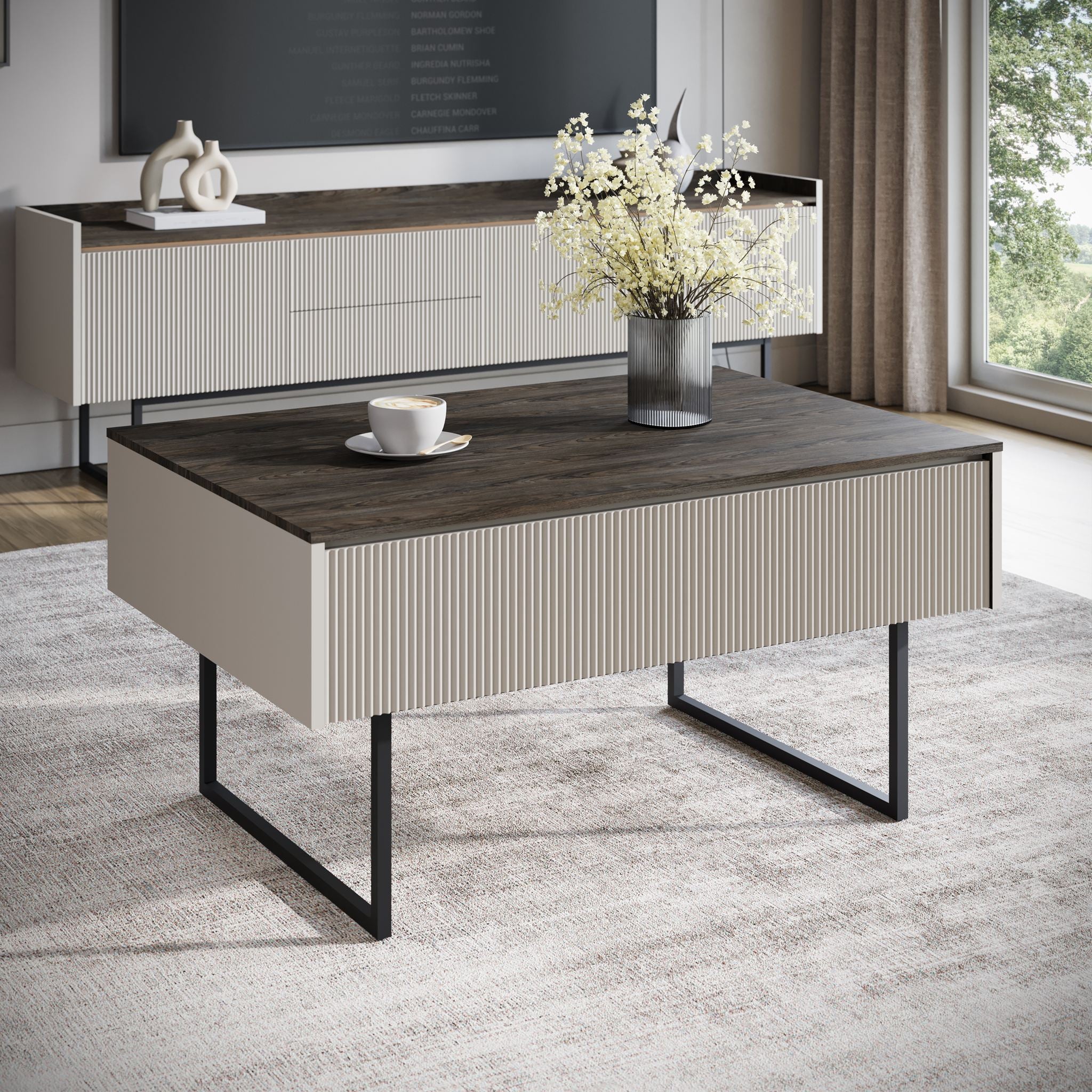 Linq - Salontafel met opbergruimte - Beige