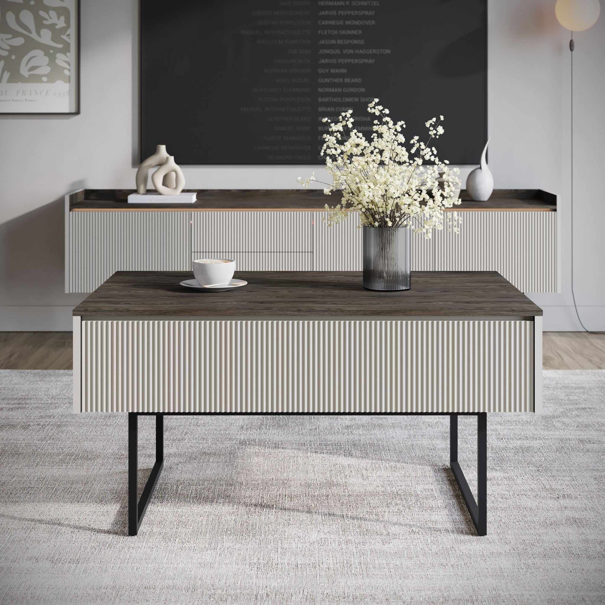 Linq - Salontafel met opbergruimte - Beige