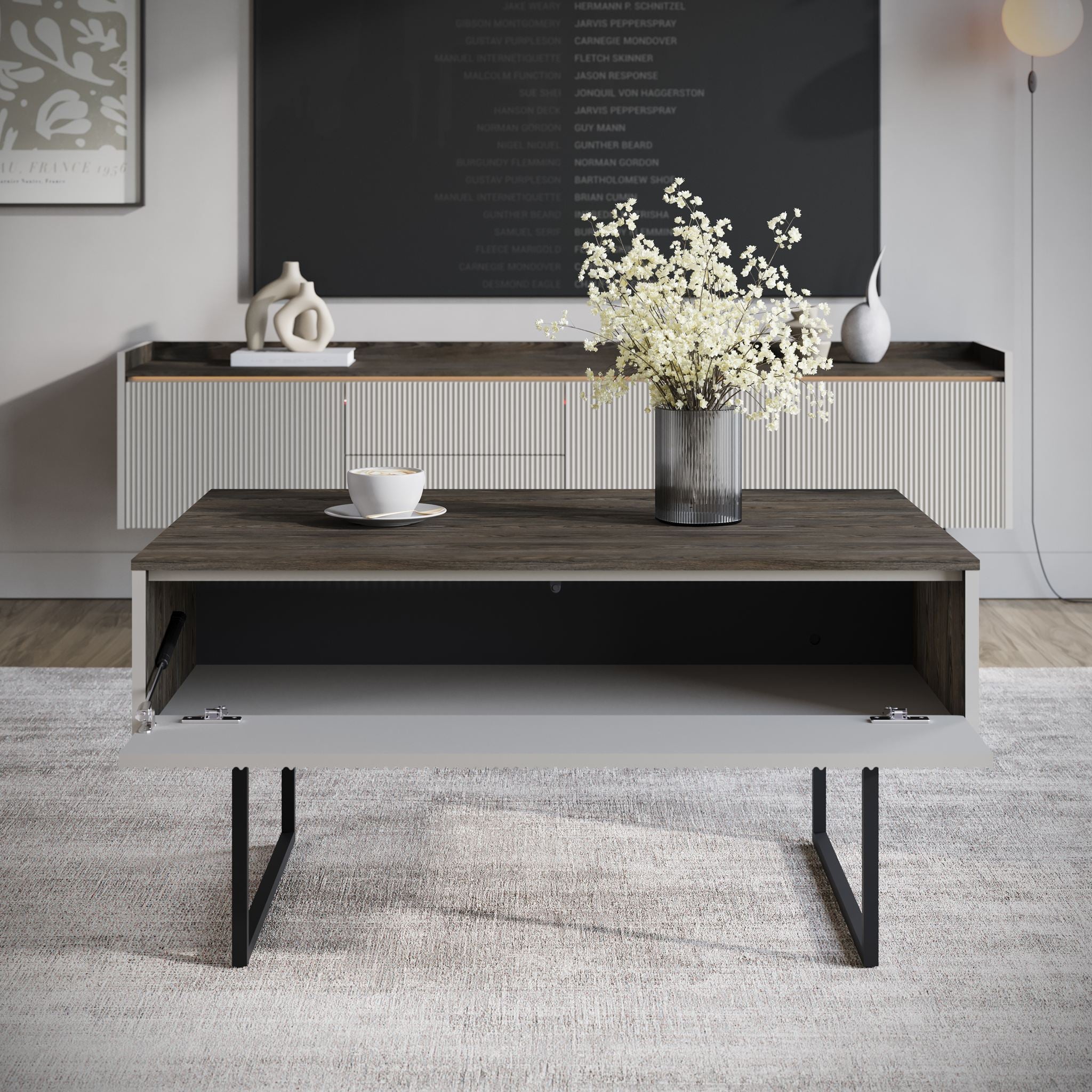 Linq - Salontafel met opbergruimte - Beige