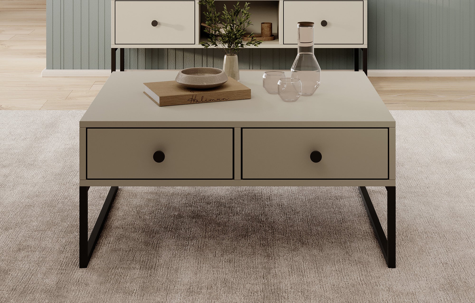 Lyndall - Salontafel 2 lades - Beige