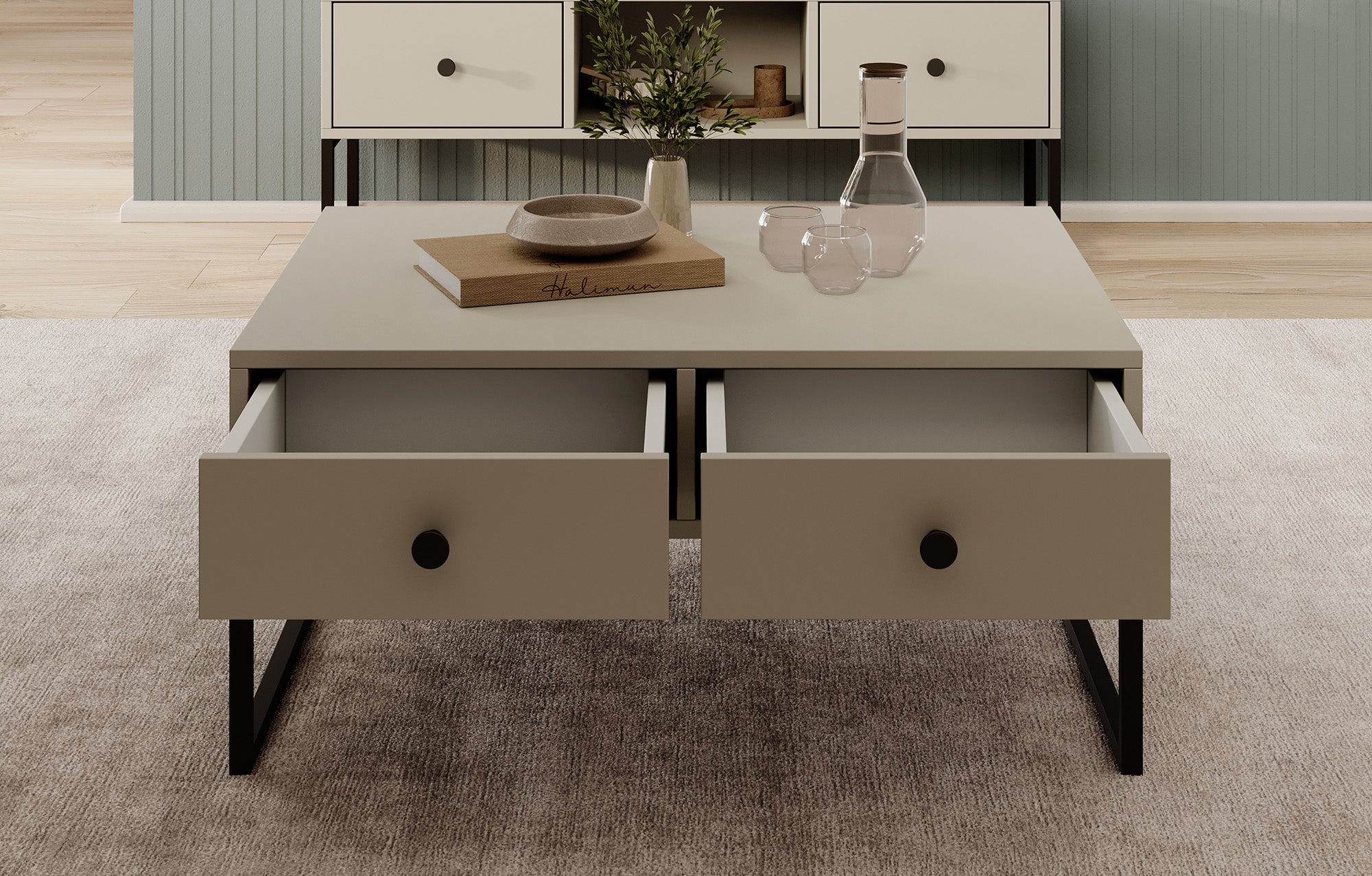 Lyndall - Salontafel 2 lades - Beige